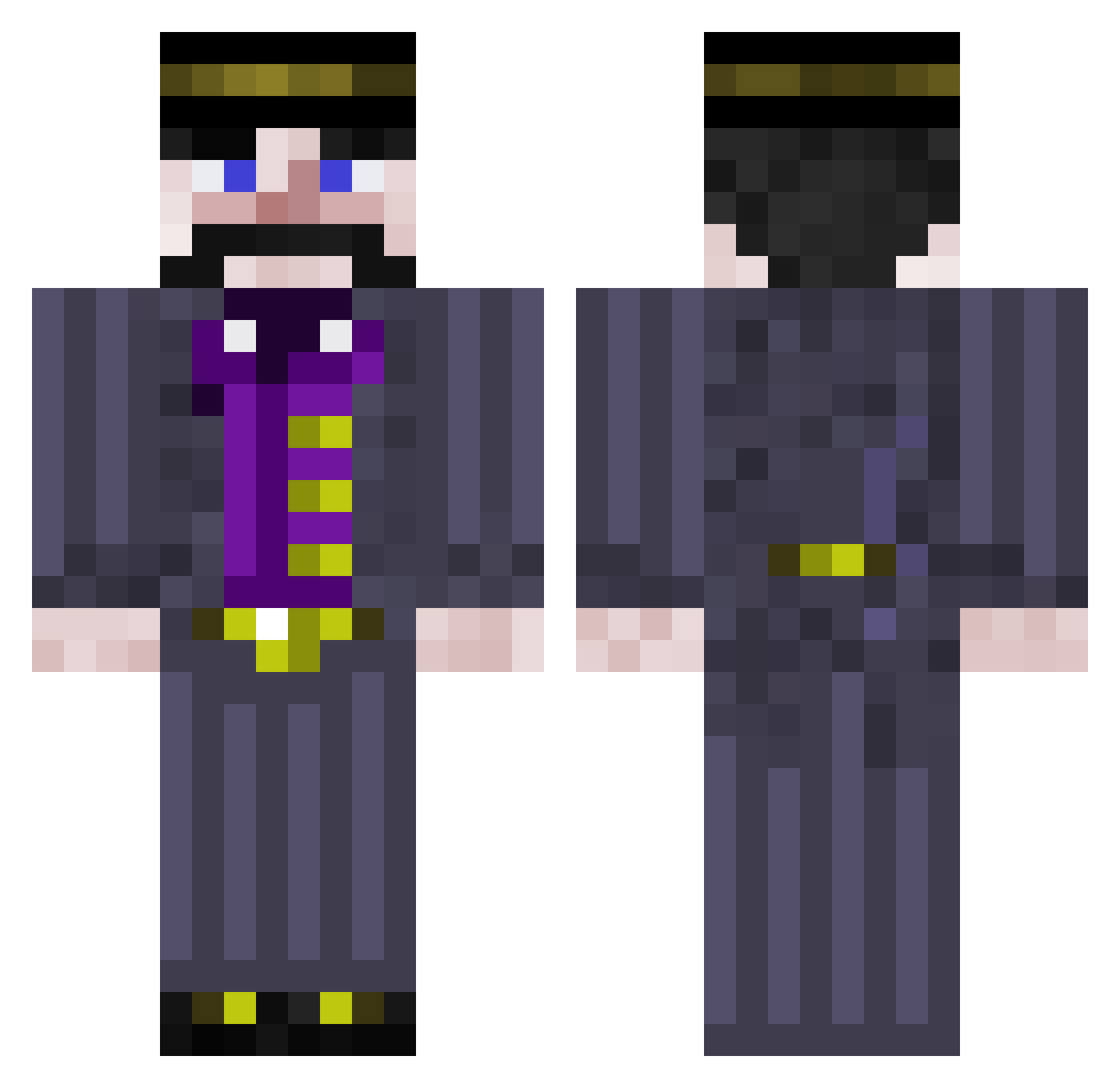 Pedoskhy Minecraft skin, front and back view