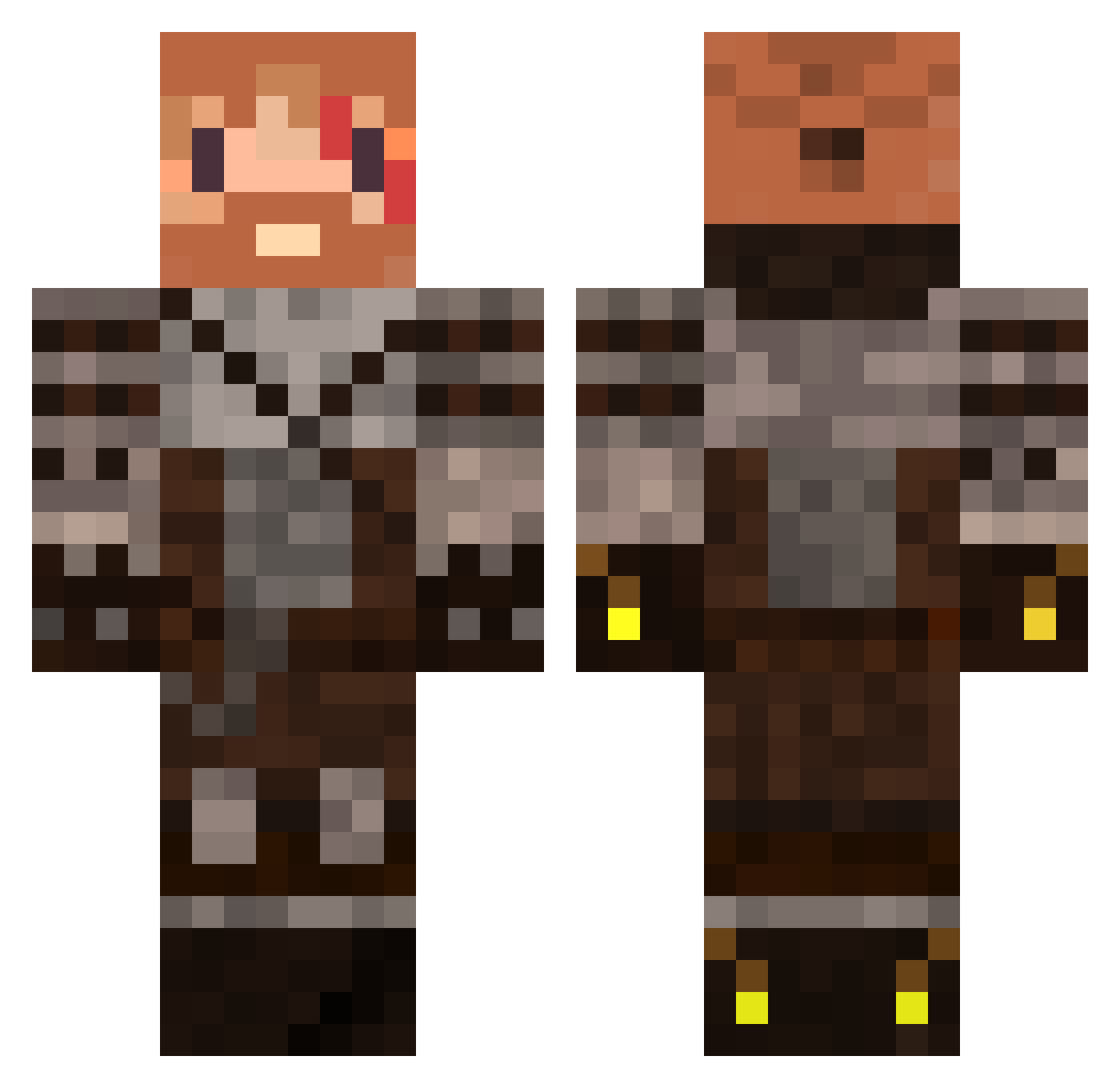 Miullah Minecraft skin, front and back view