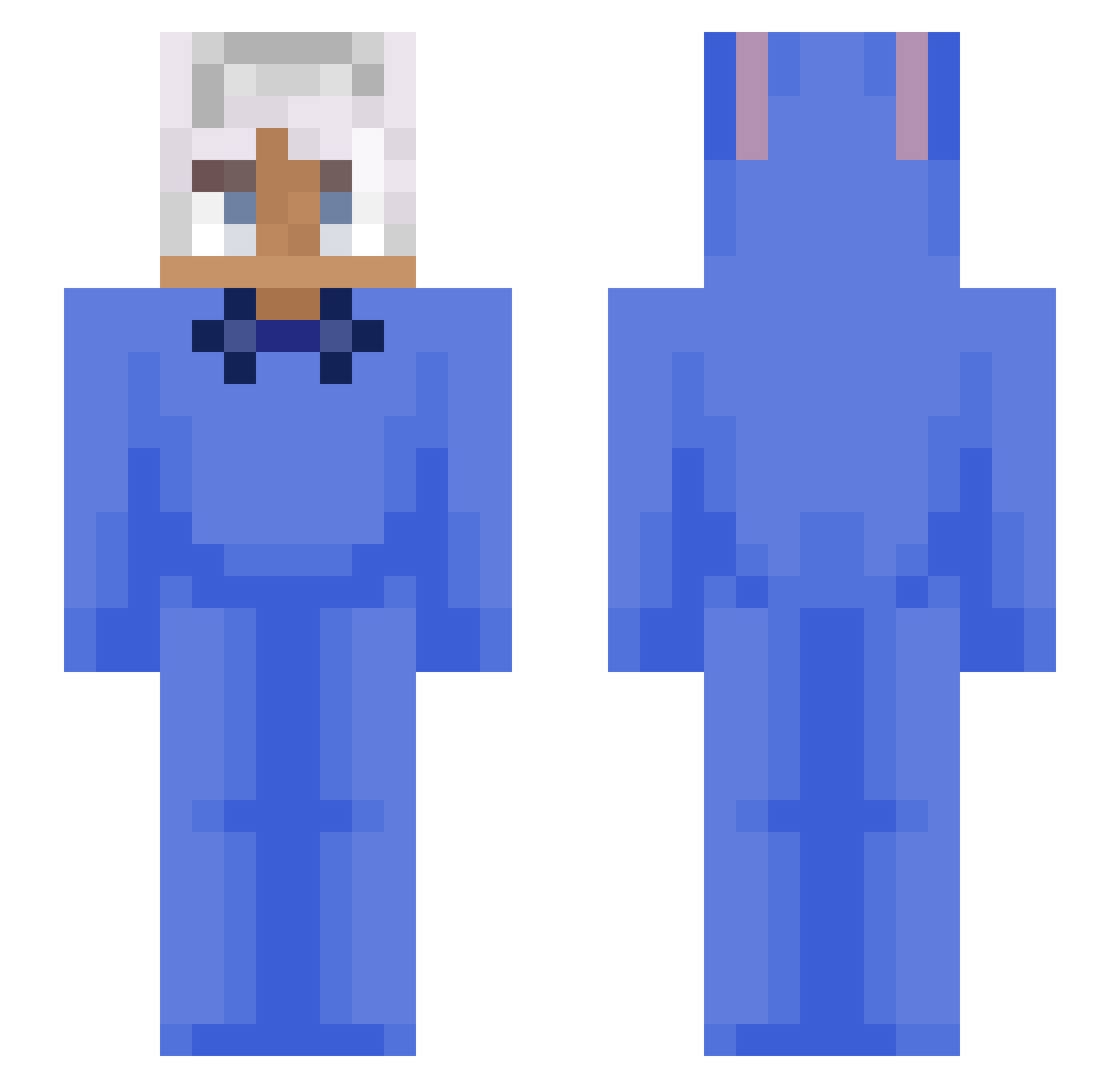 StrangerWill Minecraft skin, front and back view