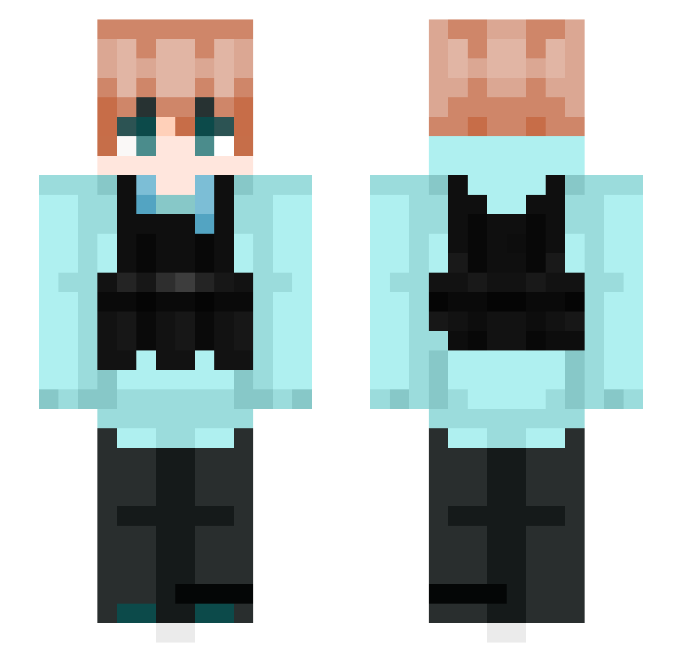 xImTurtleDE Minecraft skin, front and back view