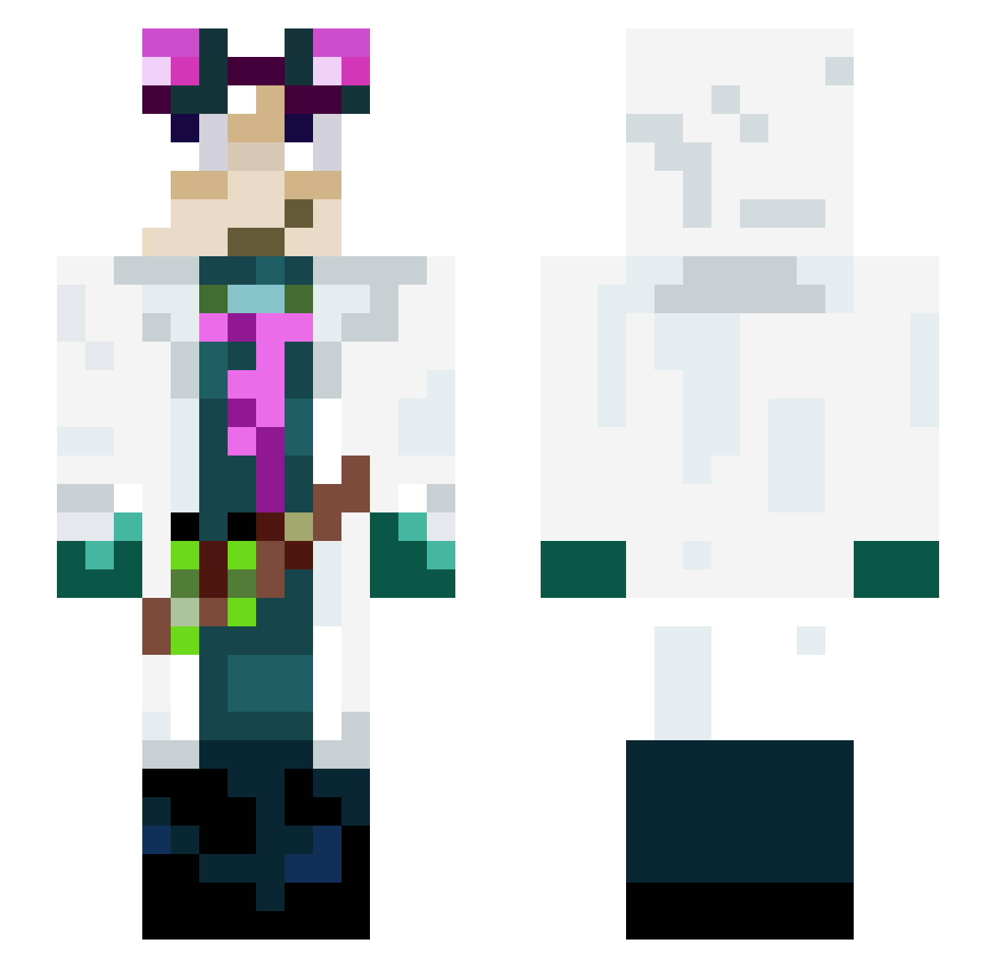 rabanete777 Minecraft skin, front and back view