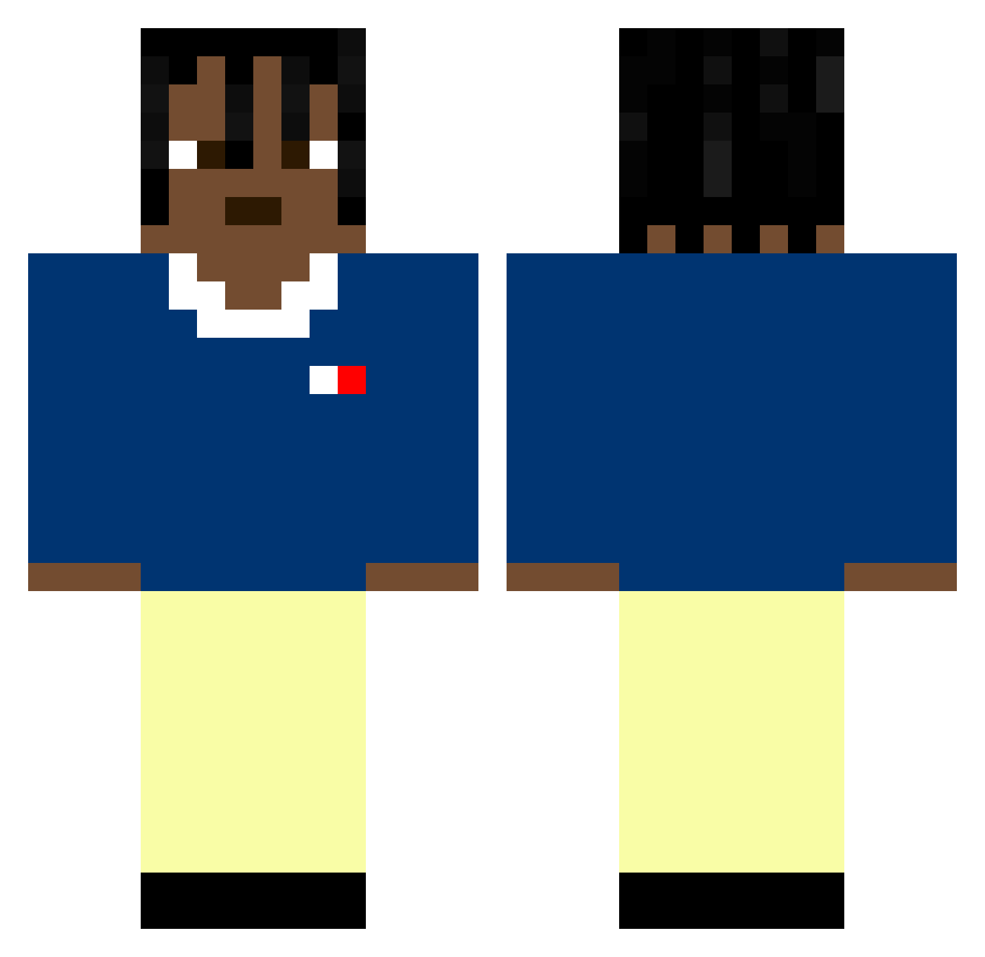 novacane67 Minecraft skin, front and back view