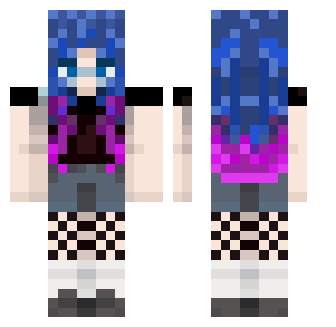 EvieWinddancer Minecraft skin, front and back view