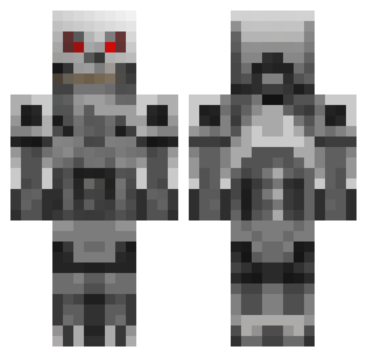 MoneyMojave Minecraft skin, front and back view