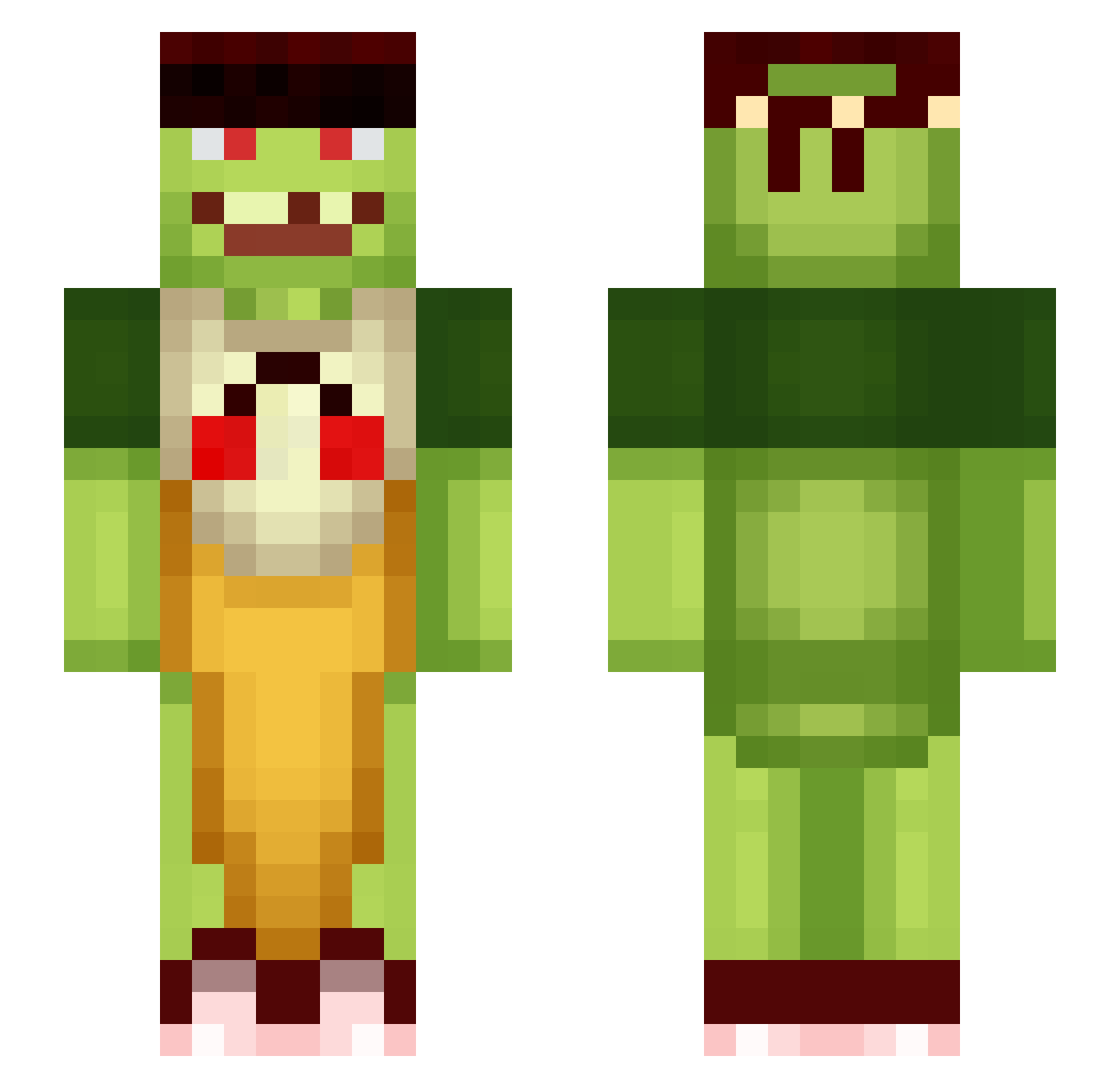 Rheon_Beast Minecraft skin, front and back view