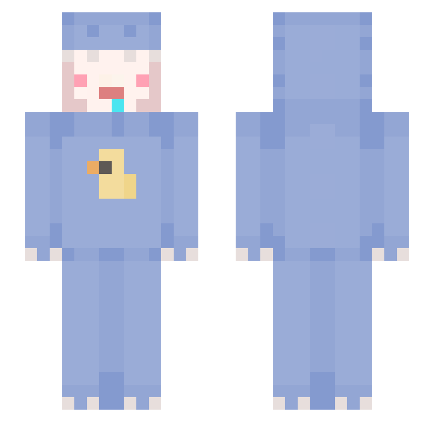 Lulala_H Minecraft skin, front and back view