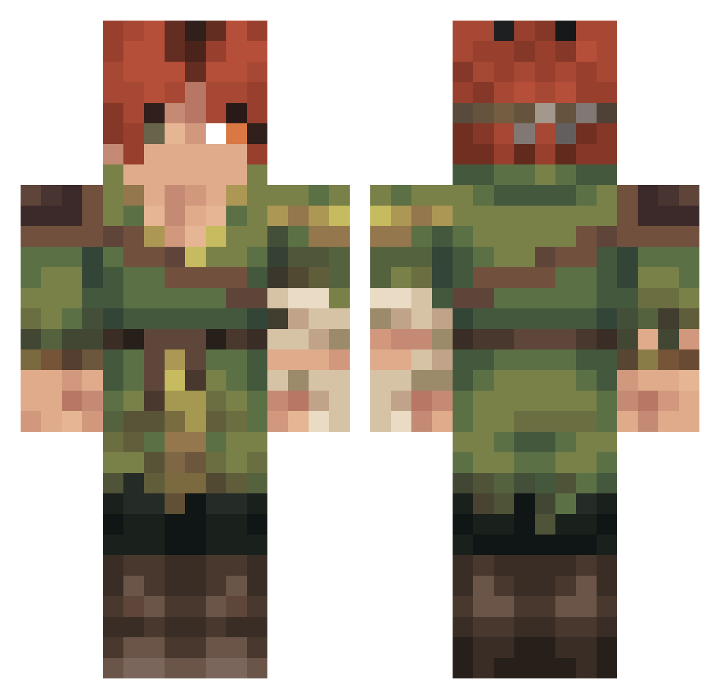 TheLasing Minecraft skin, front and back view