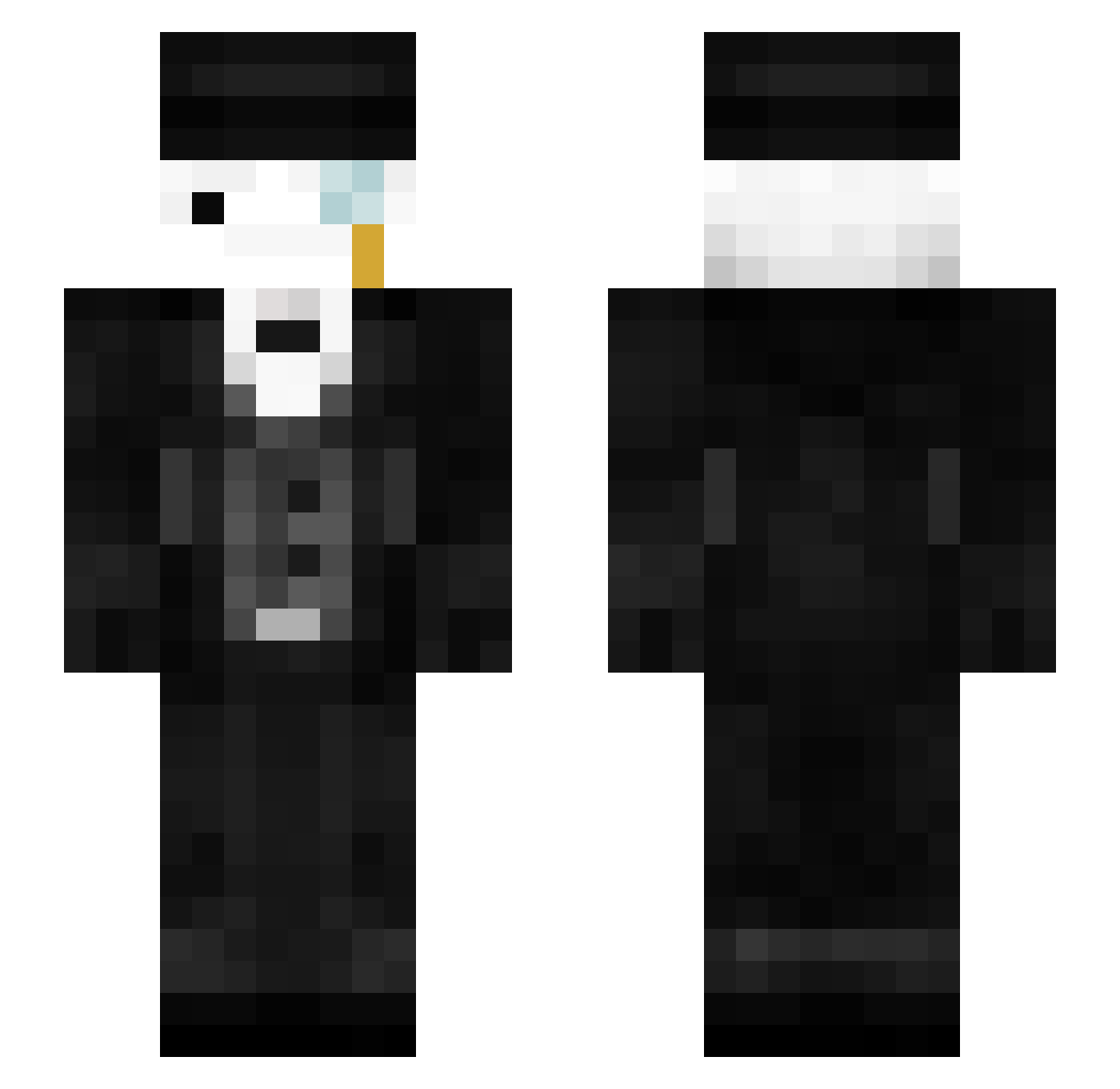 minimierer Minecraft skin, front and back view