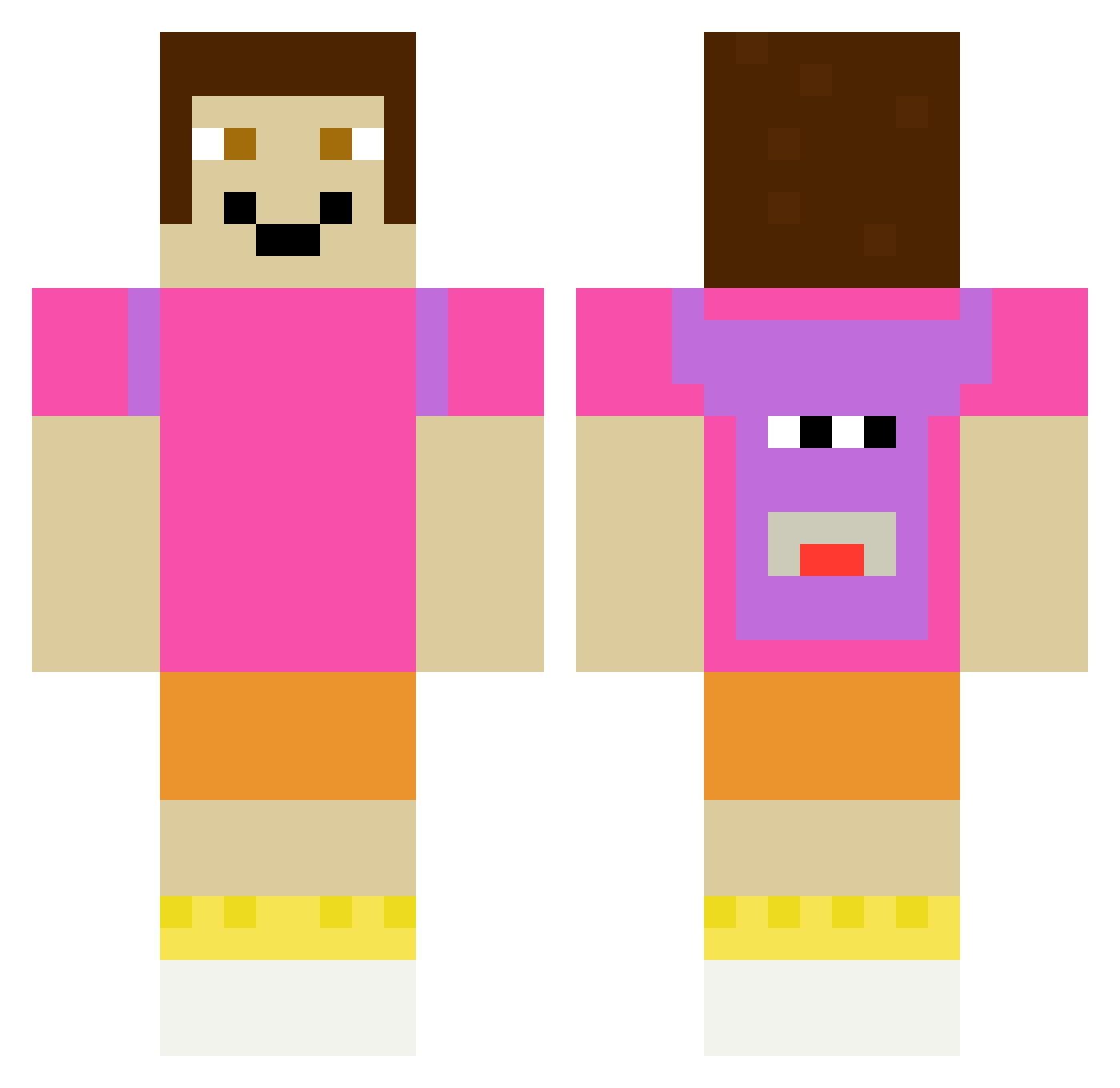 lordofdonuts Minecraft skin, front and back view