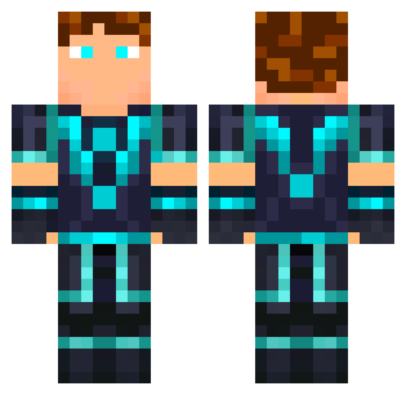 antoine375 Minecraft skin, front and back view