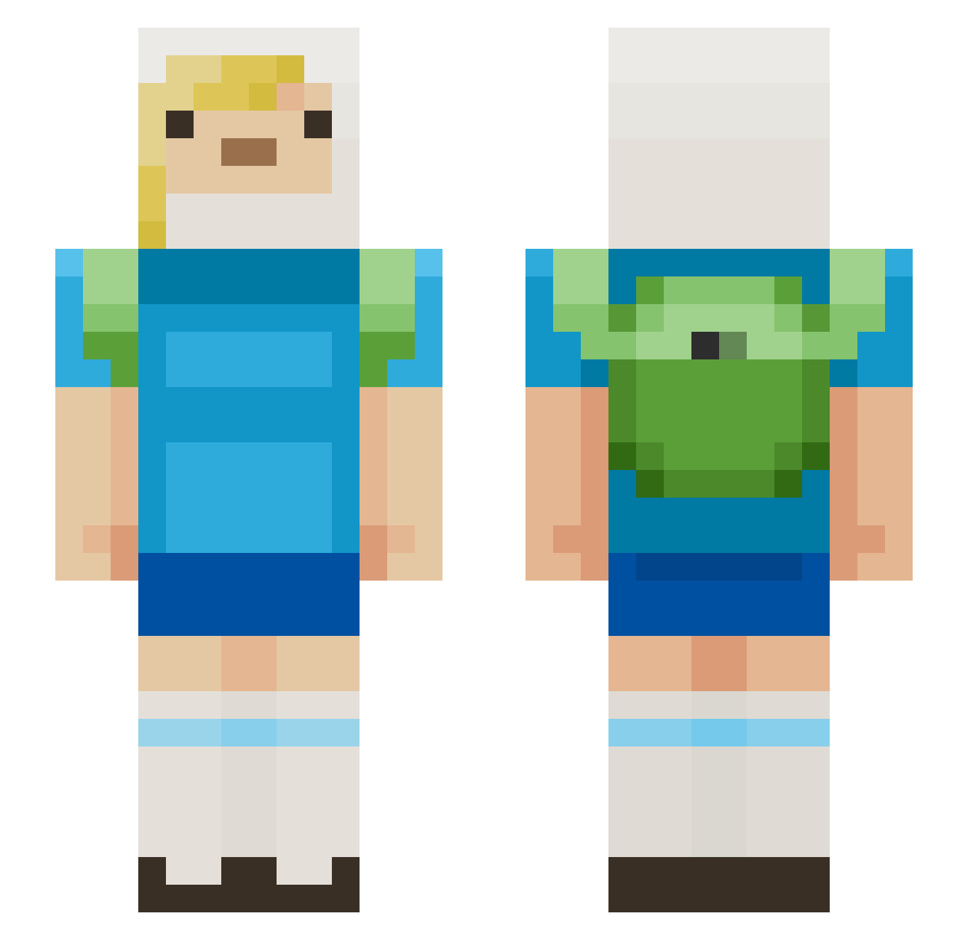 Sei3n4 Minecraft skin, front and back view