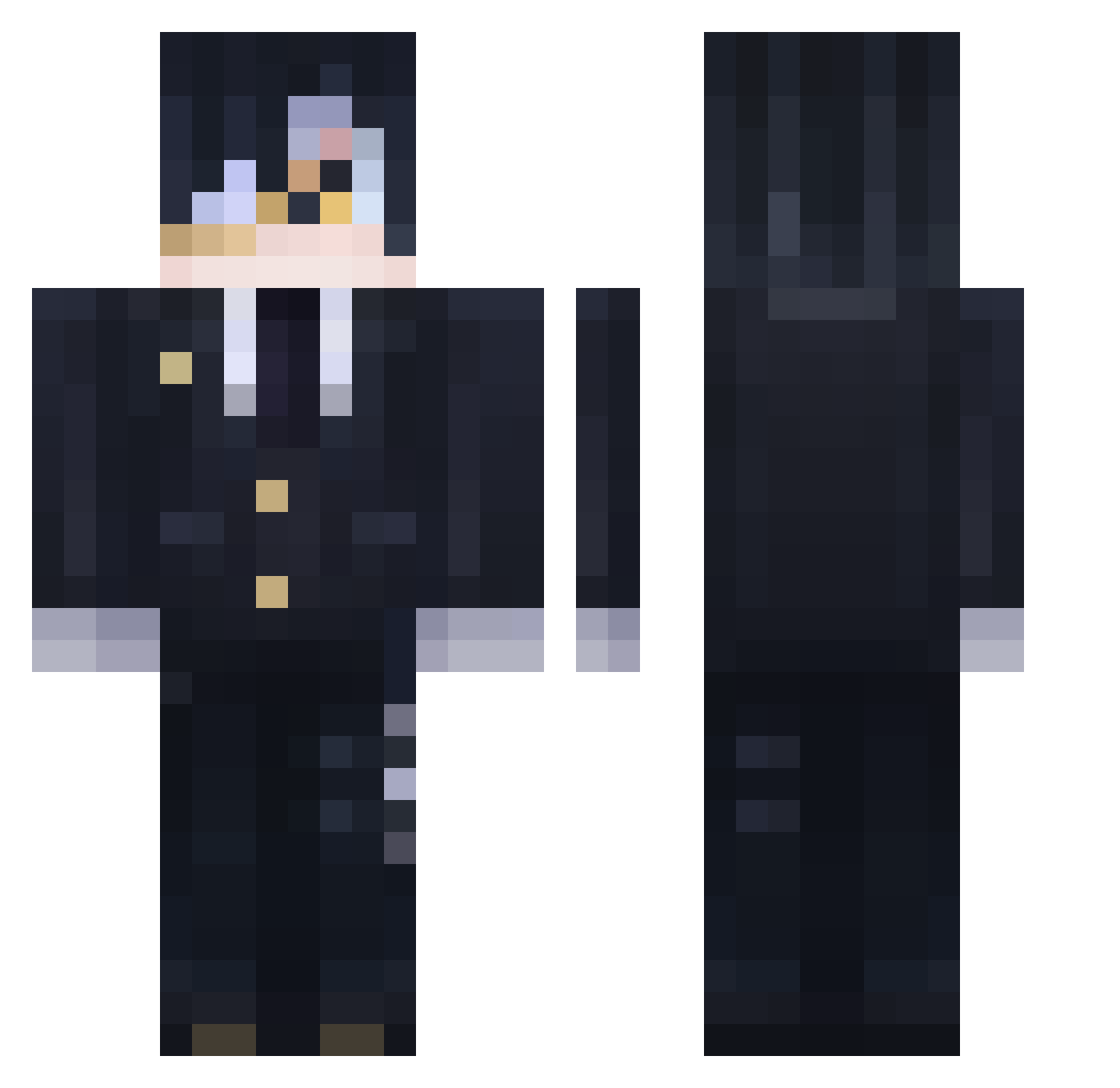 MegaGPXP Minecraft skin, front and back view