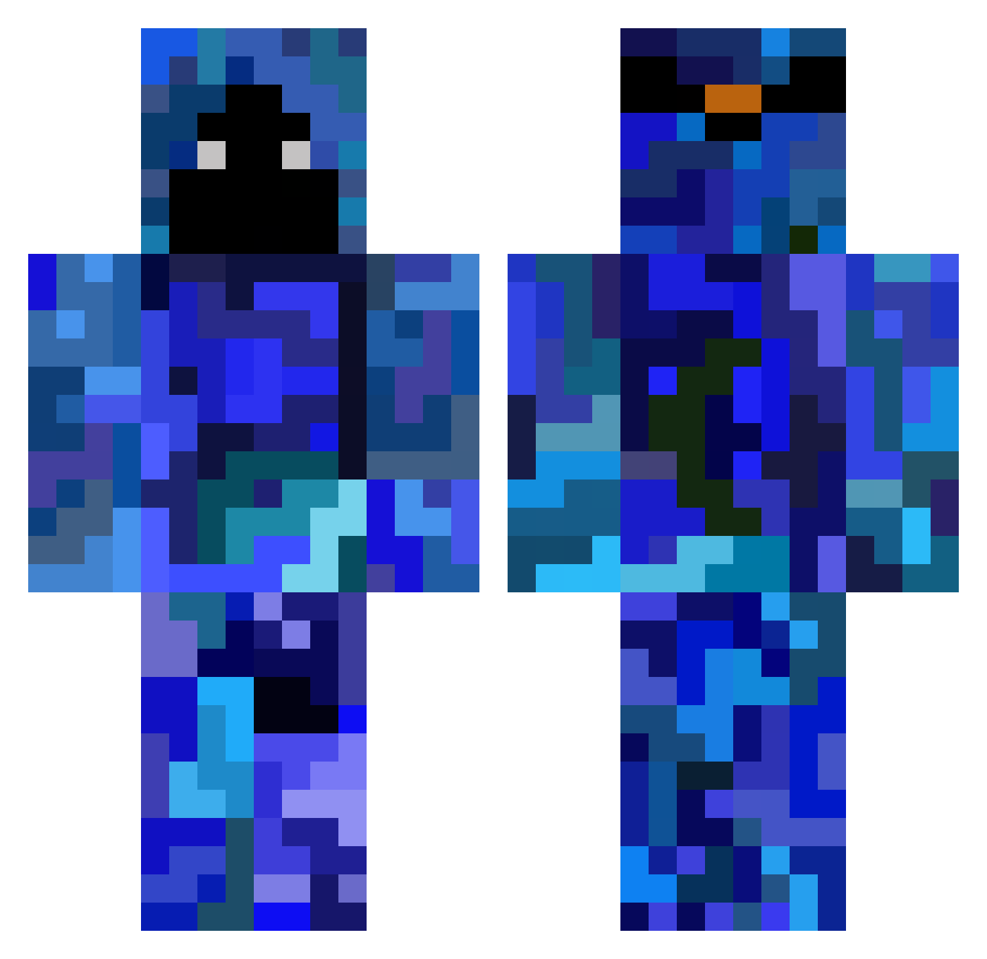 spacewizzard Minecraft skin, front and back view