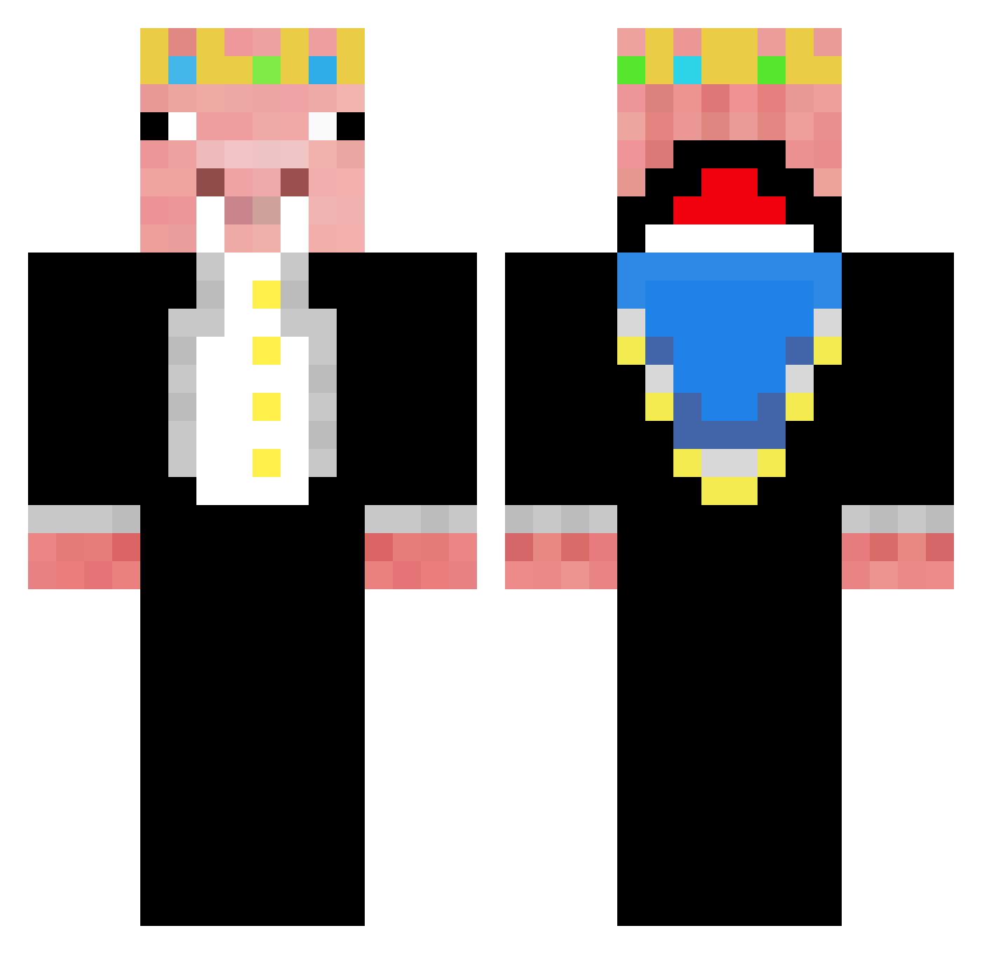 TheStairBear Minecraft skin, front and back view