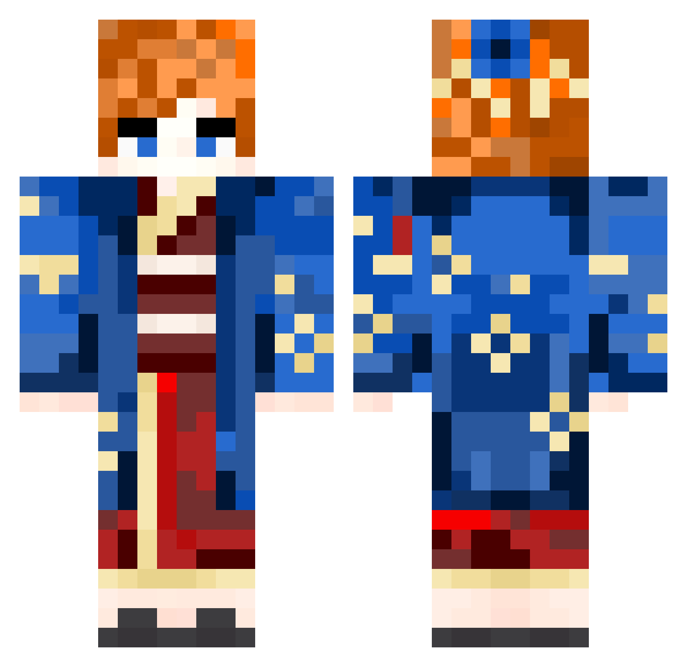 L0ap Minecraft skin, front and back view