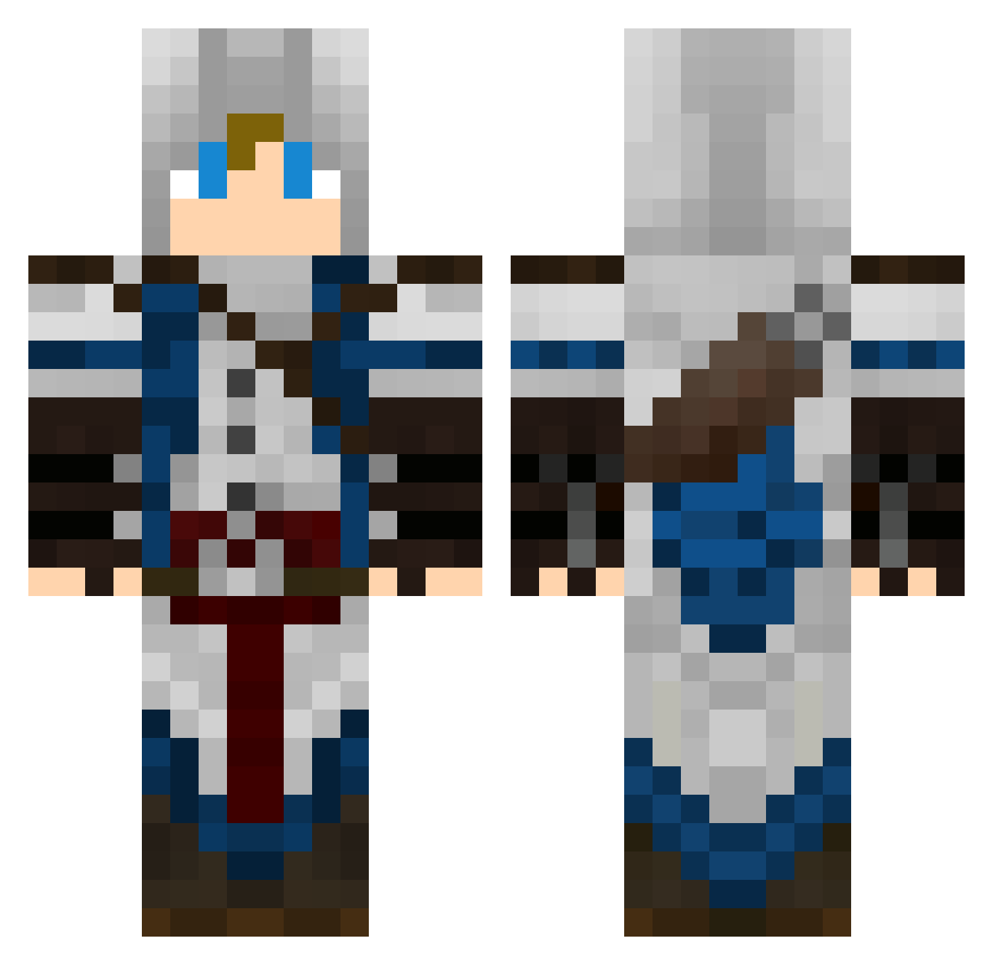 Morish Minecraft skin, front and back view