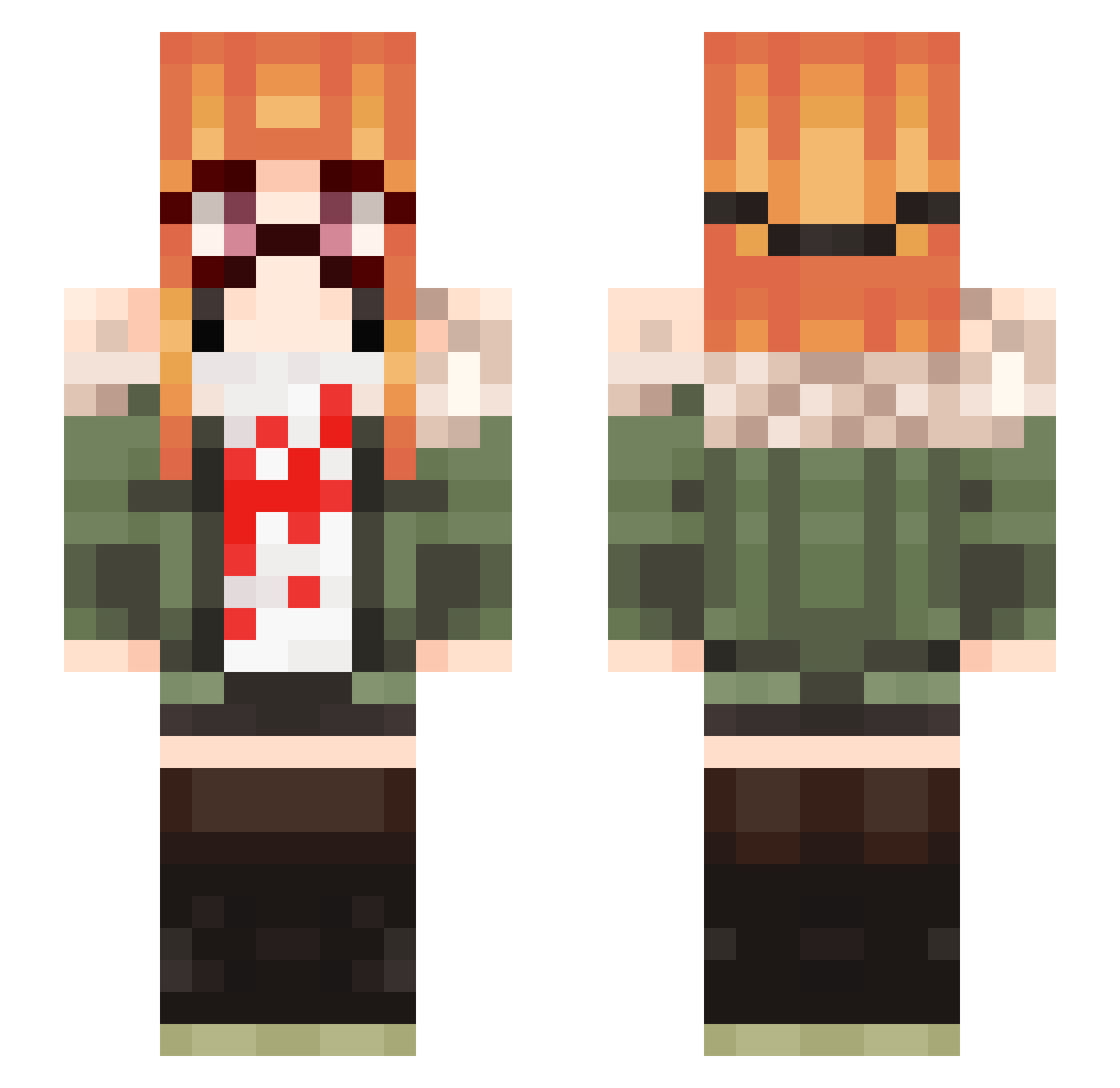 Nolice Minecraft skin, front and back view