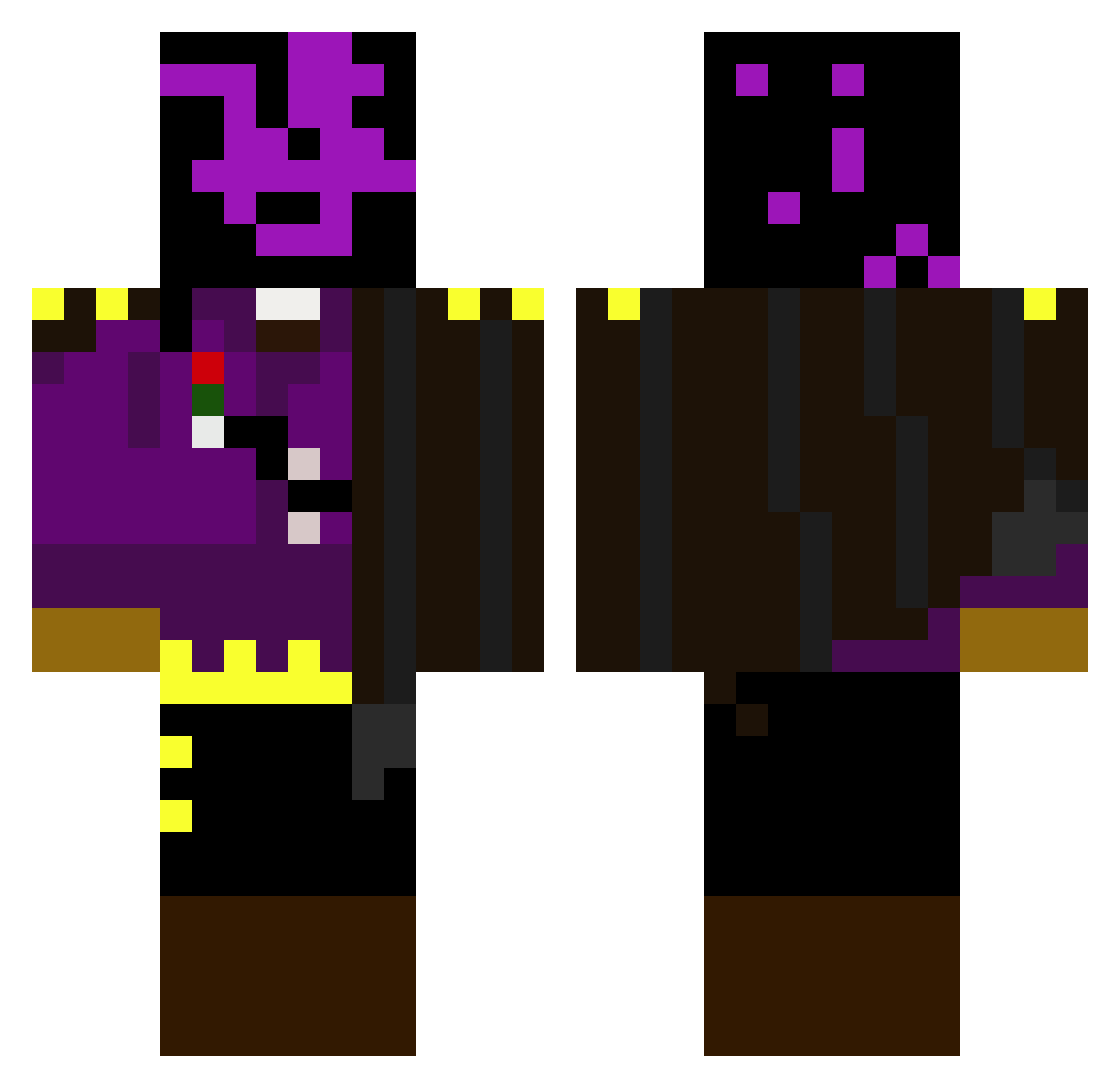 BryKea Minecraft skin, front and back view