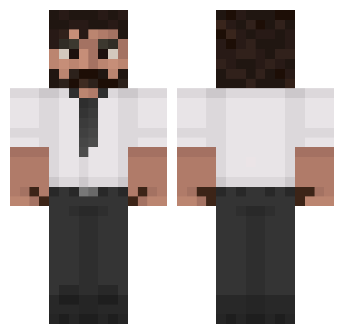 ChiefBakey Minecraft skin, front and back view