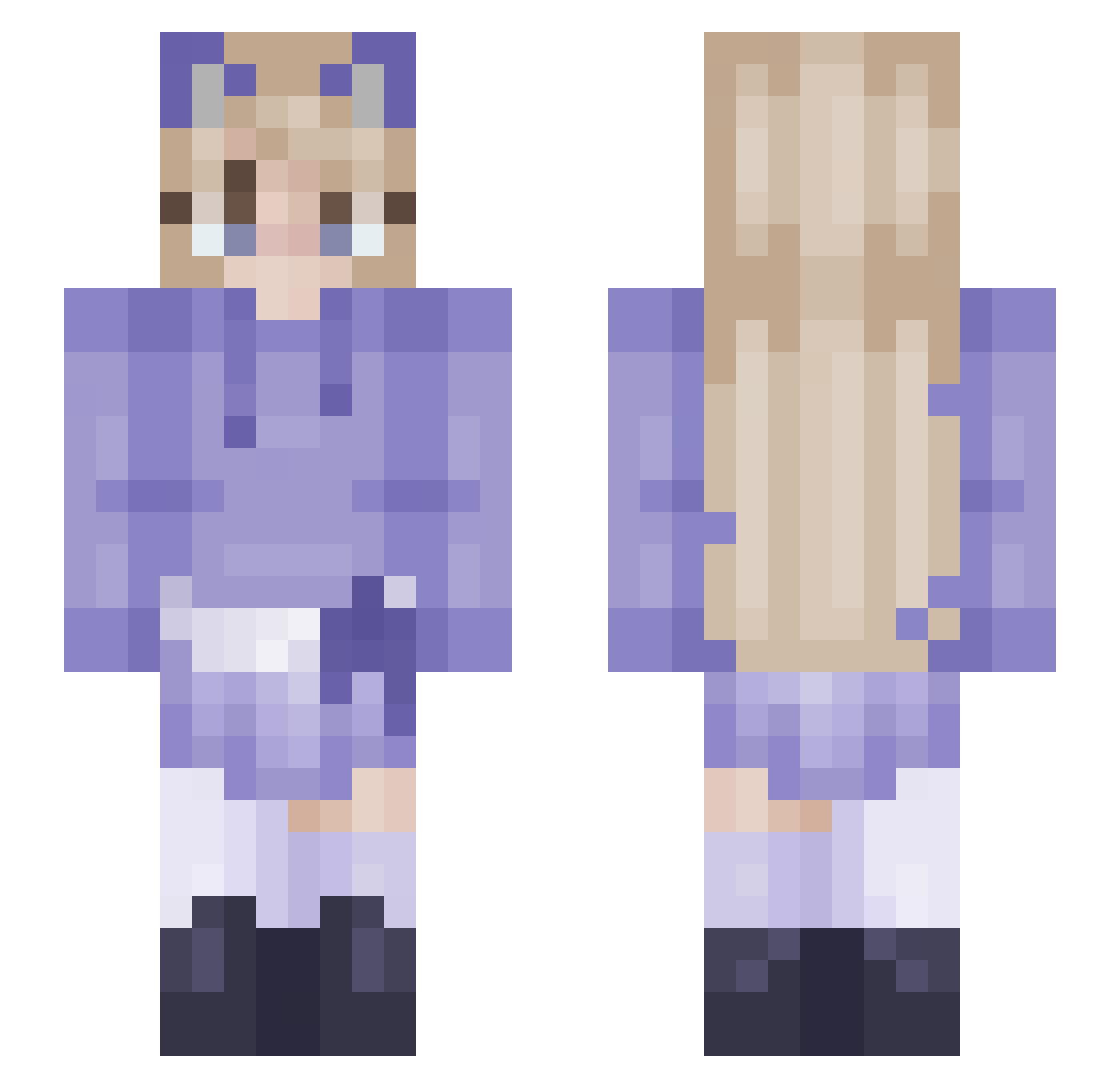SOURFR Minecraft skin, front and back view
