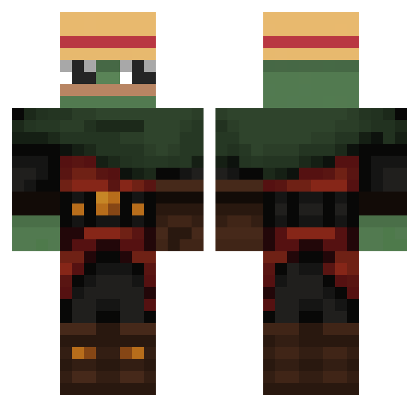 RandomSagez Minecraft skin, front and back view