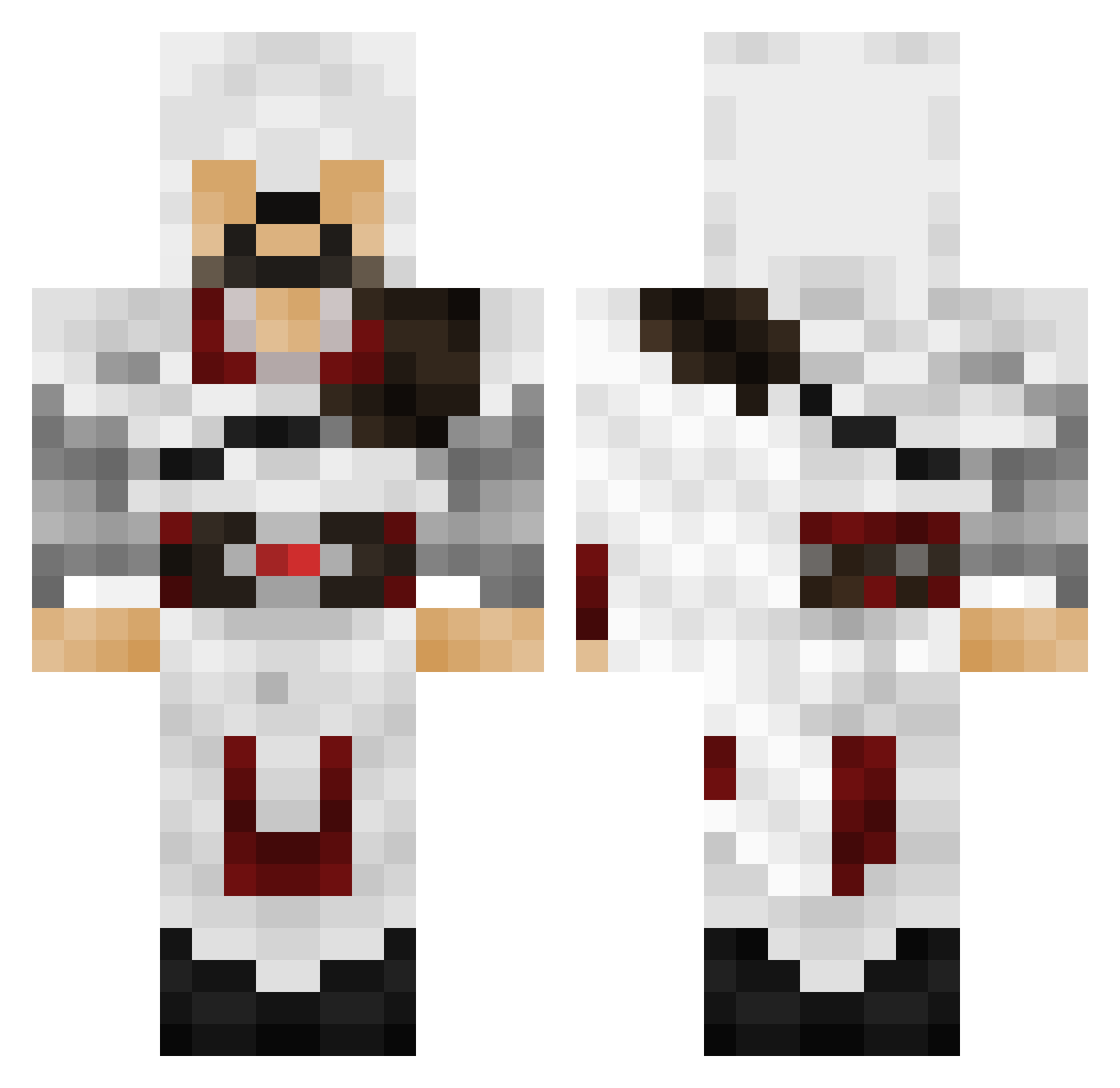 Daekano Minecraft skin, front and back view