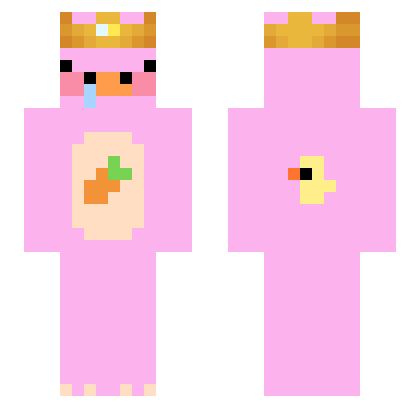 wwxz Minecraft skin, front and back view