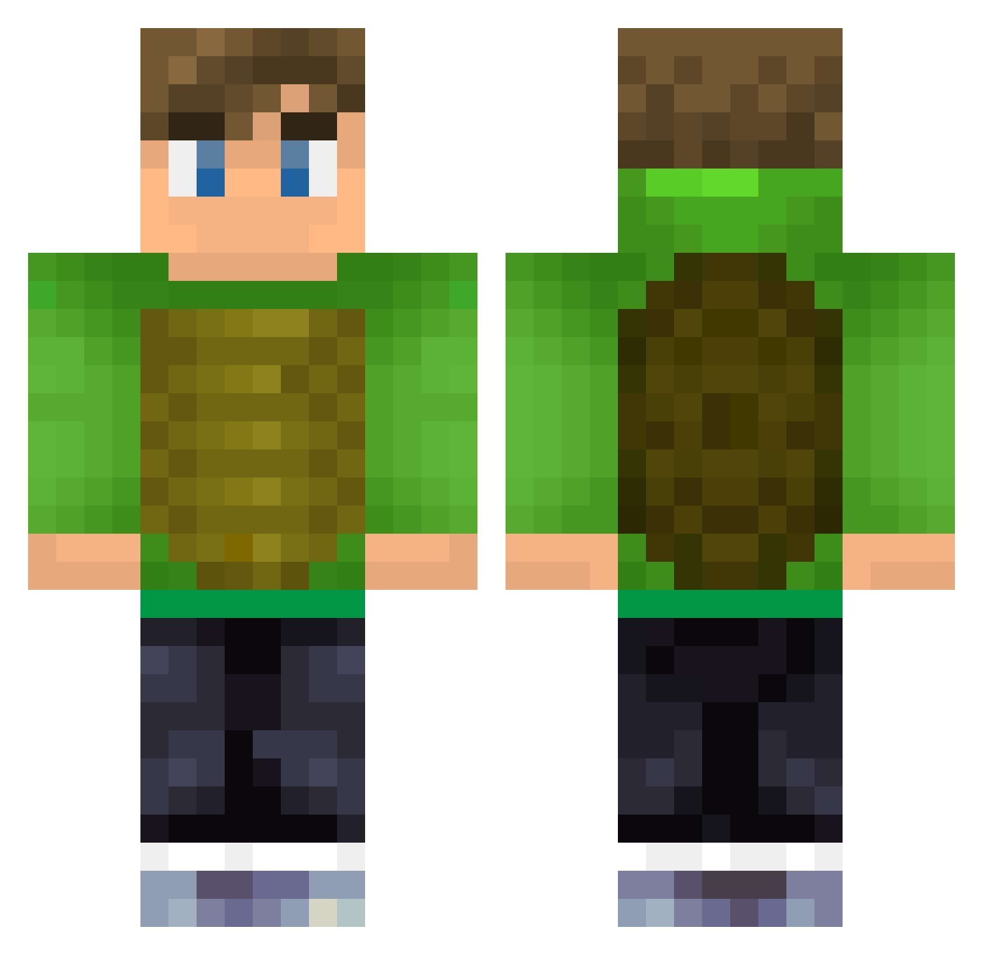 PeytonJames2005 Minecraft skin, front and back view