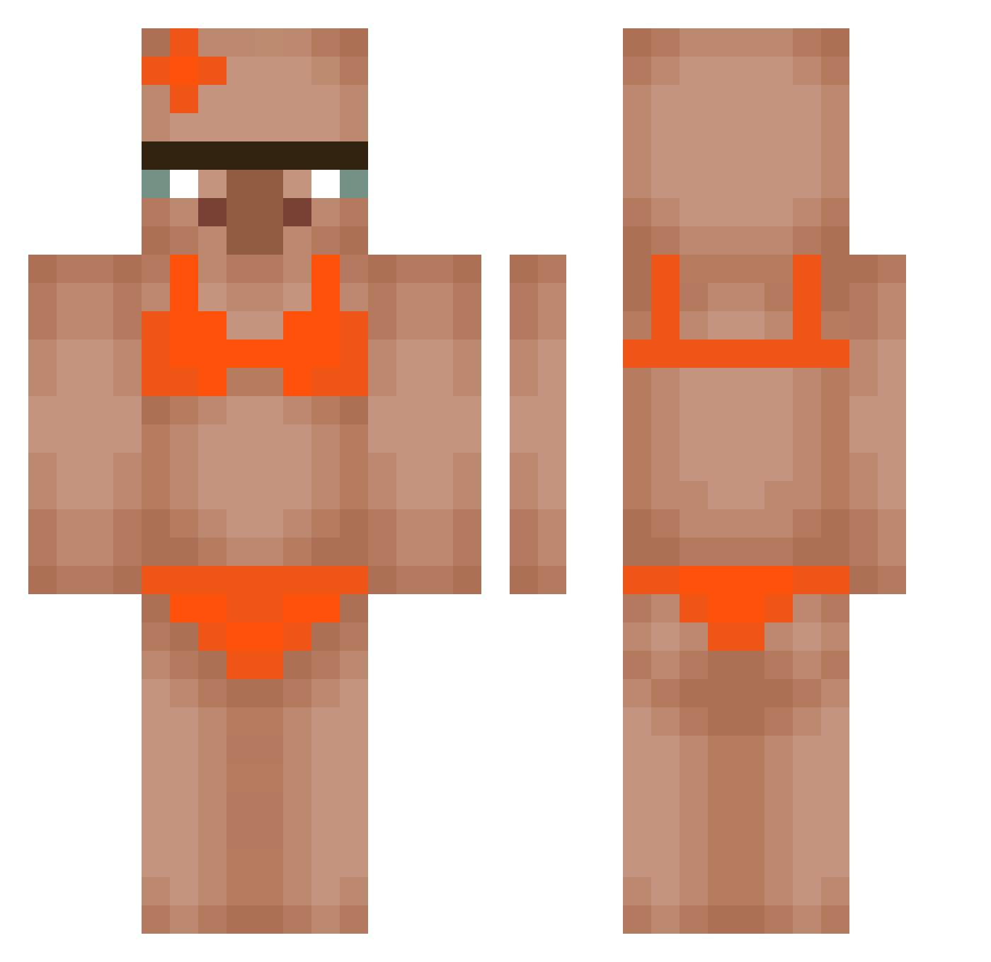 PvP_K3b4b Minecraft skin, front and back view