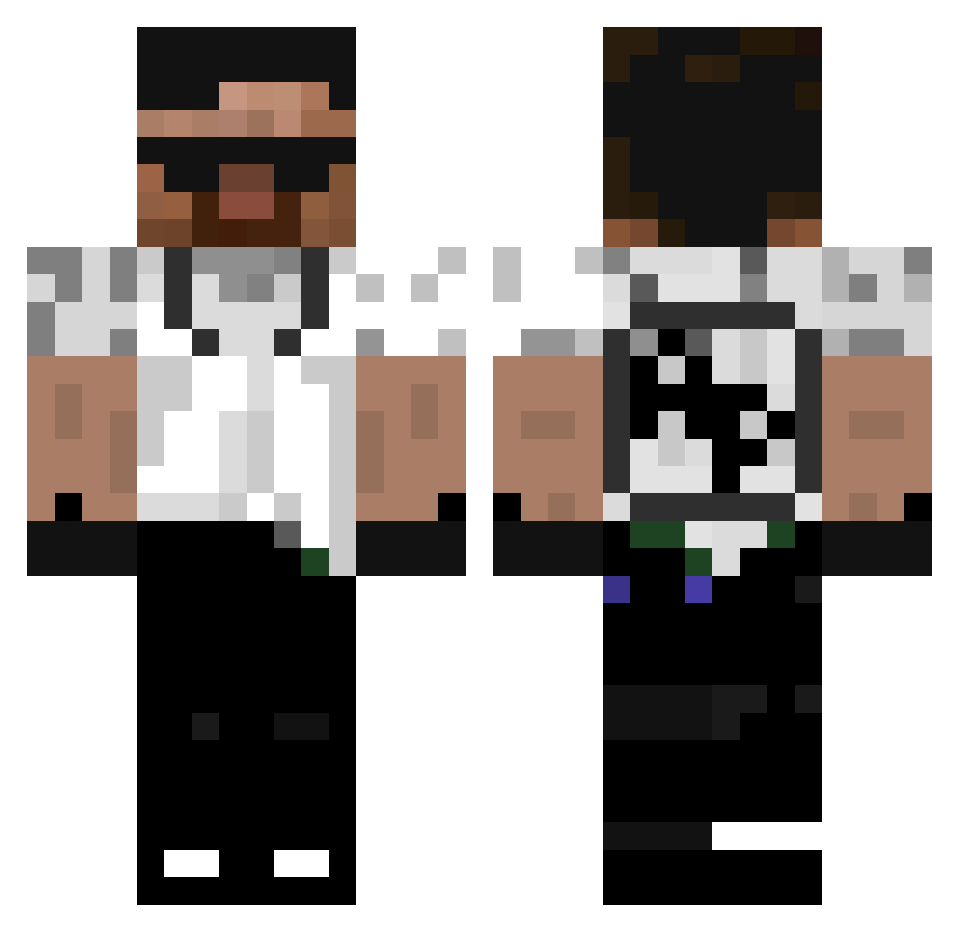 thermalDp8ectra Minecraft skin, front and back view