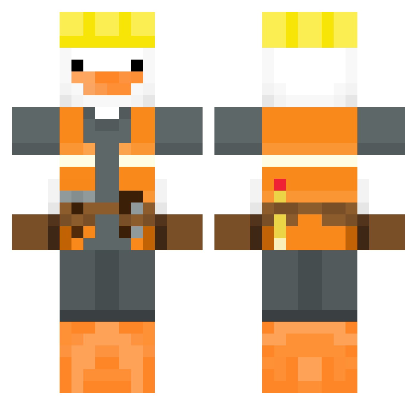 TheBiggestBigG Minecraft skin, front and back view