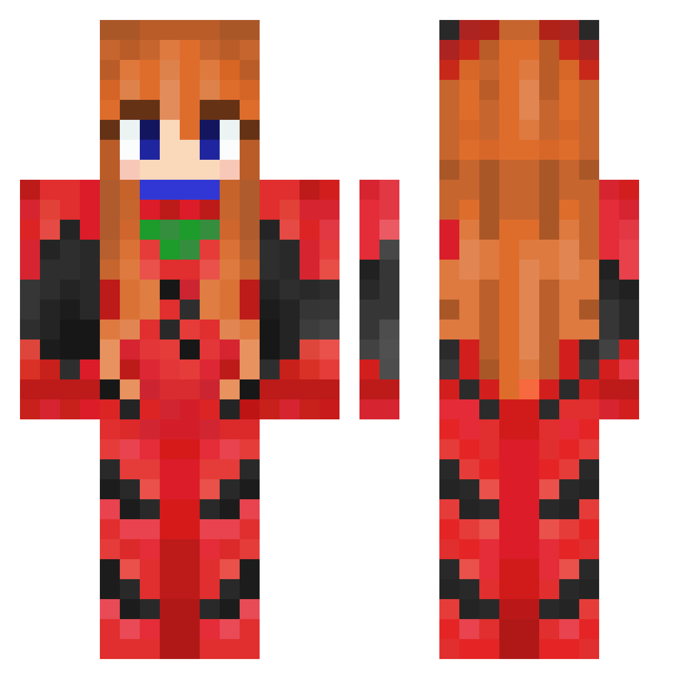 Stronggalaxy Minecraft skin, front and back view