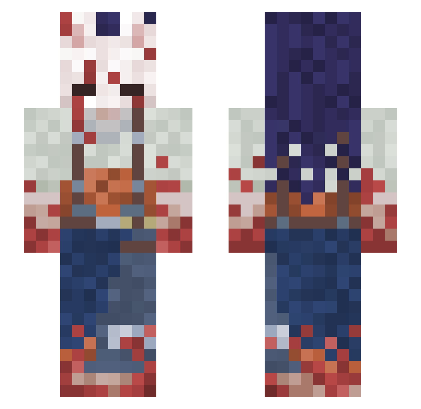 Alith954 Minecraft skin, front and back view
