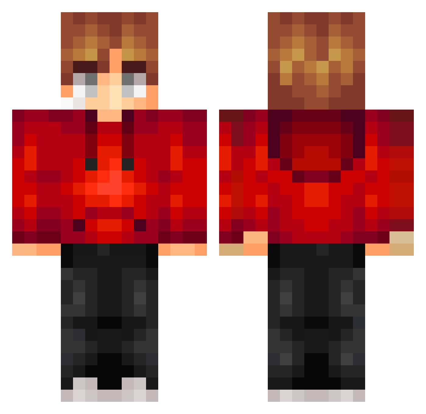TheWarr2 Minecraft skin, front and back view