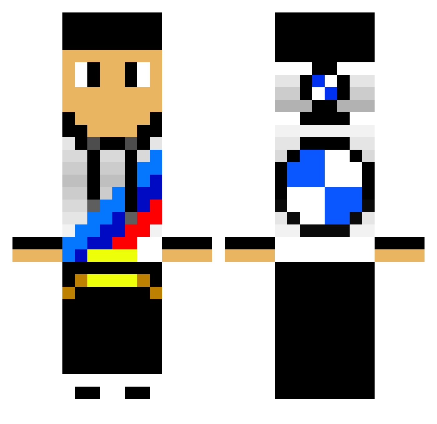 Bimma01 Minecraft skin, front and back view