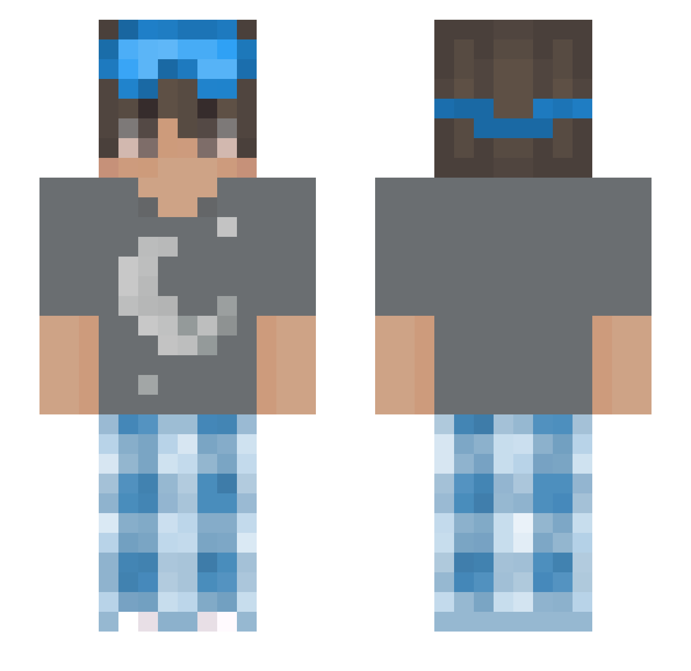 ImAshFromPT Minecraft skin, front and back view