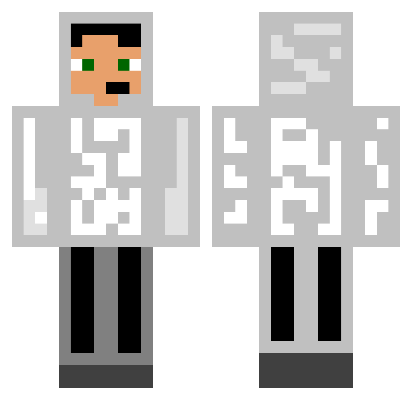 TheRealKGCYT Minecraft skin, front and back view