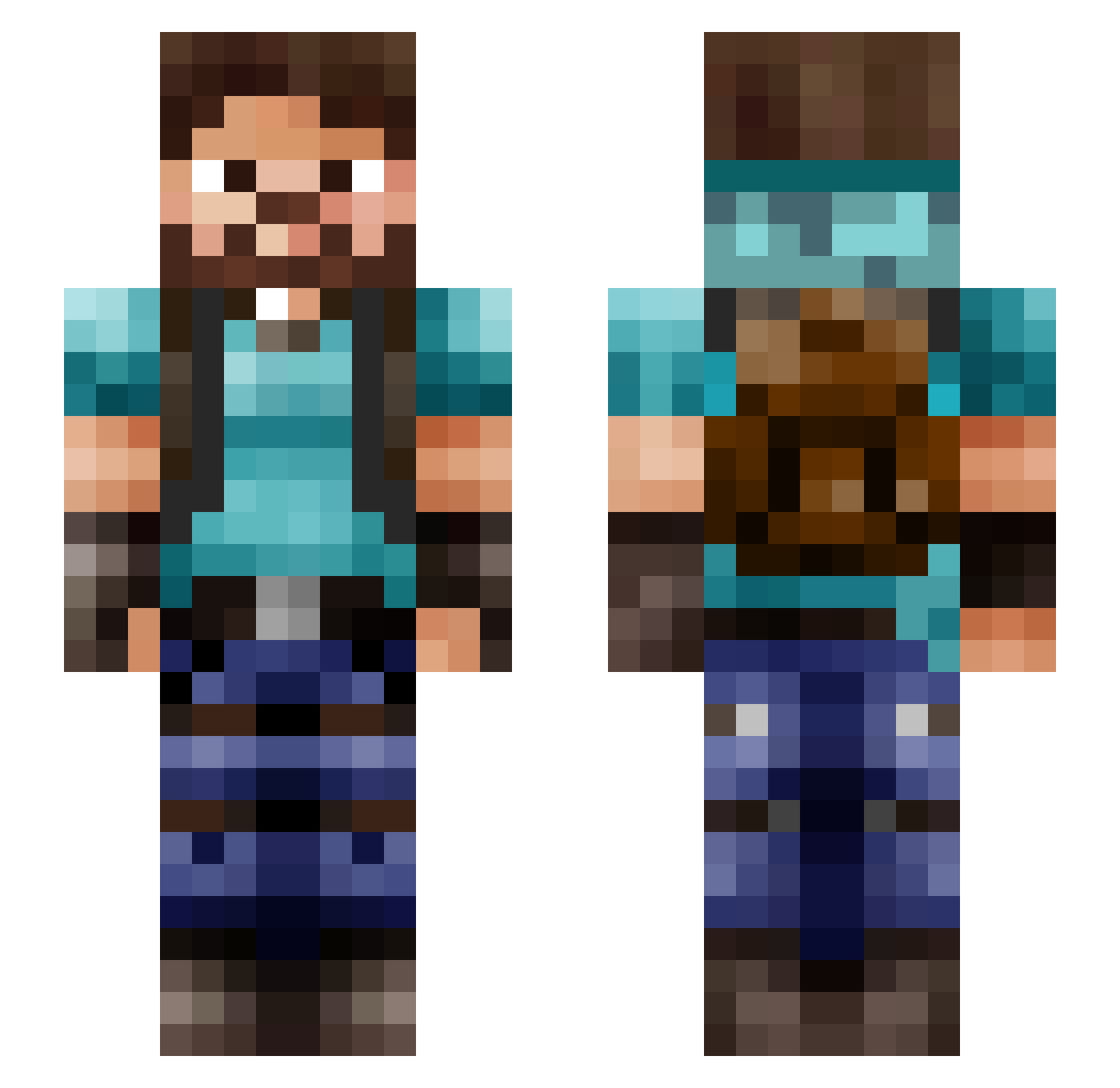 Barleduc Minecraft skin, front and back view