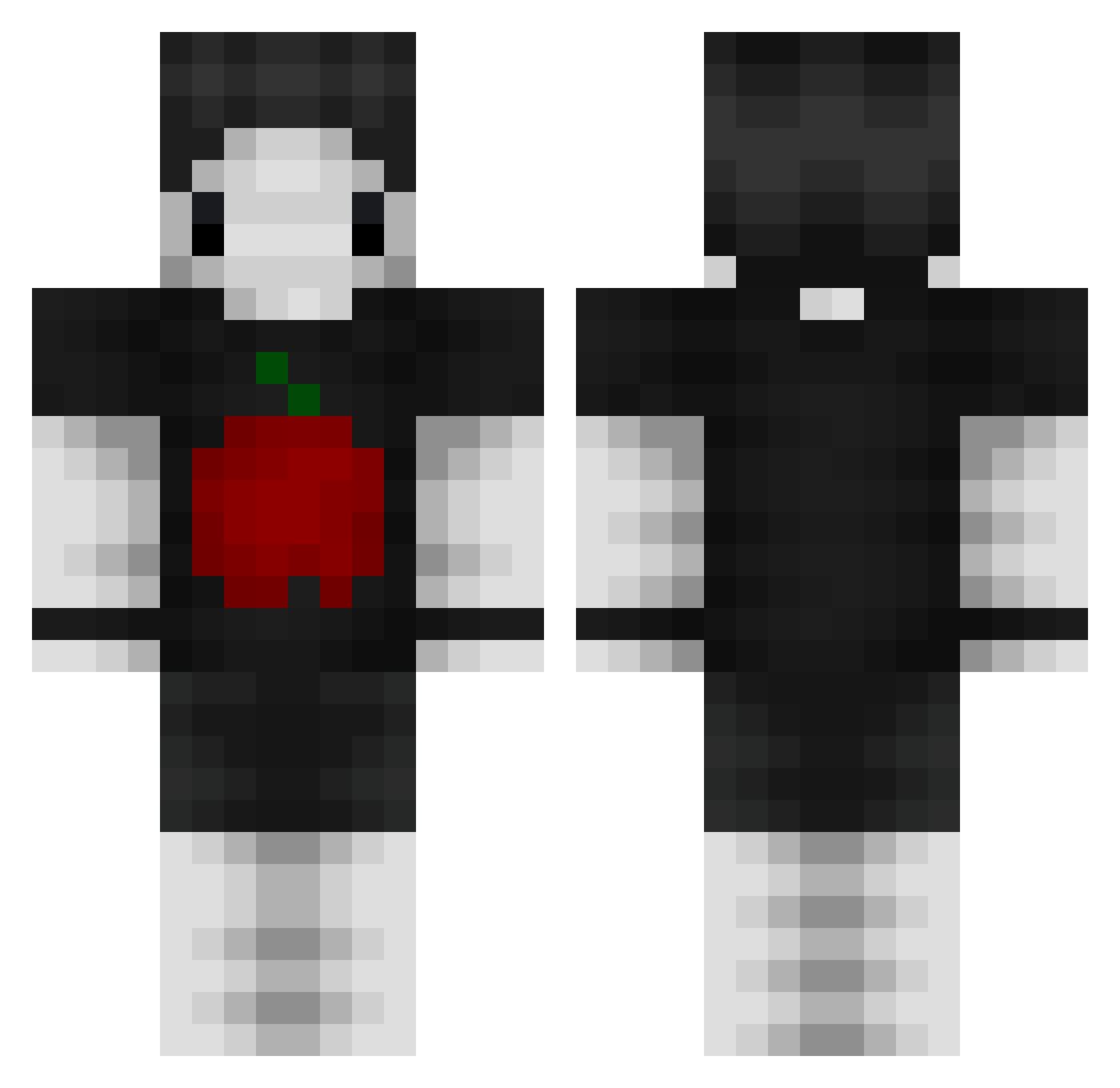 Zaperlipopette Minecraft skin, front and back view