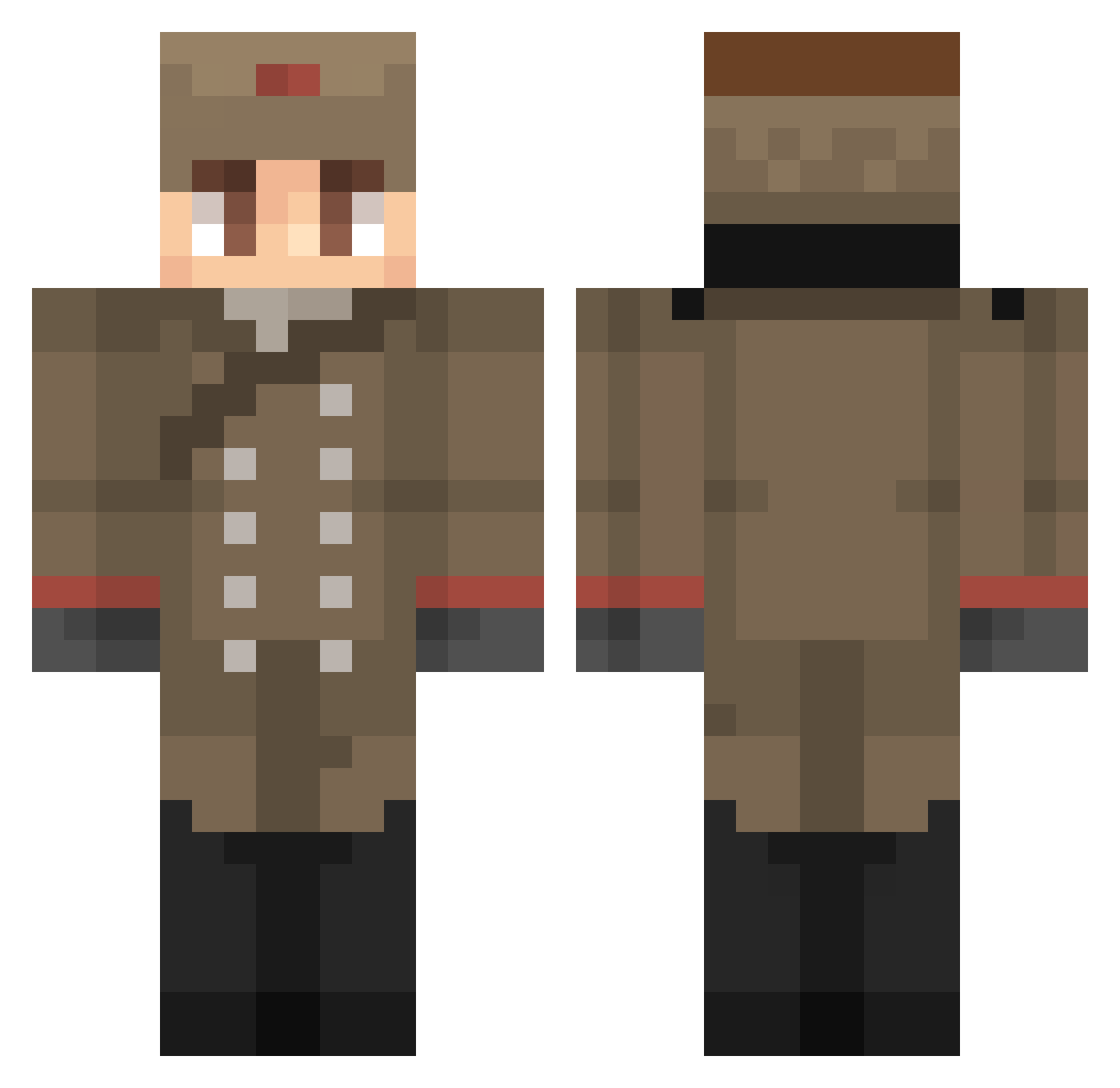 StavitelKuba Minecraft skin, front and back view
