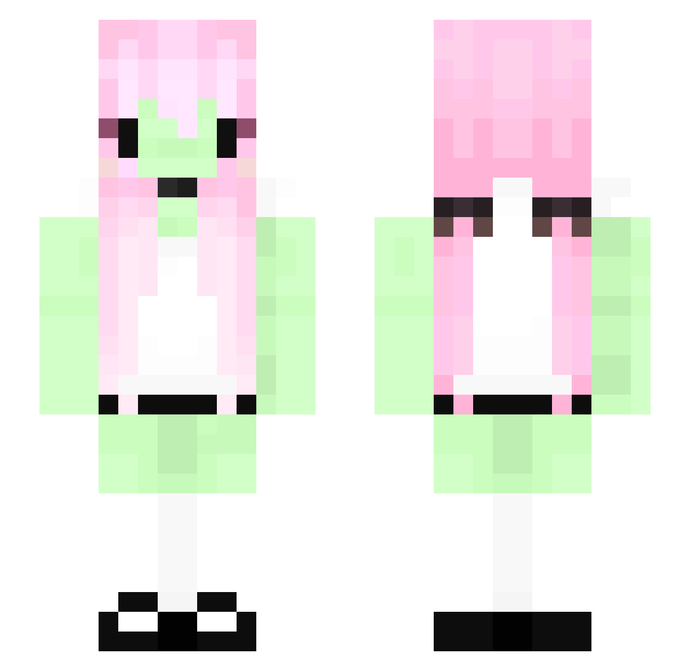 earthtomela Minecraft skin, front and back view