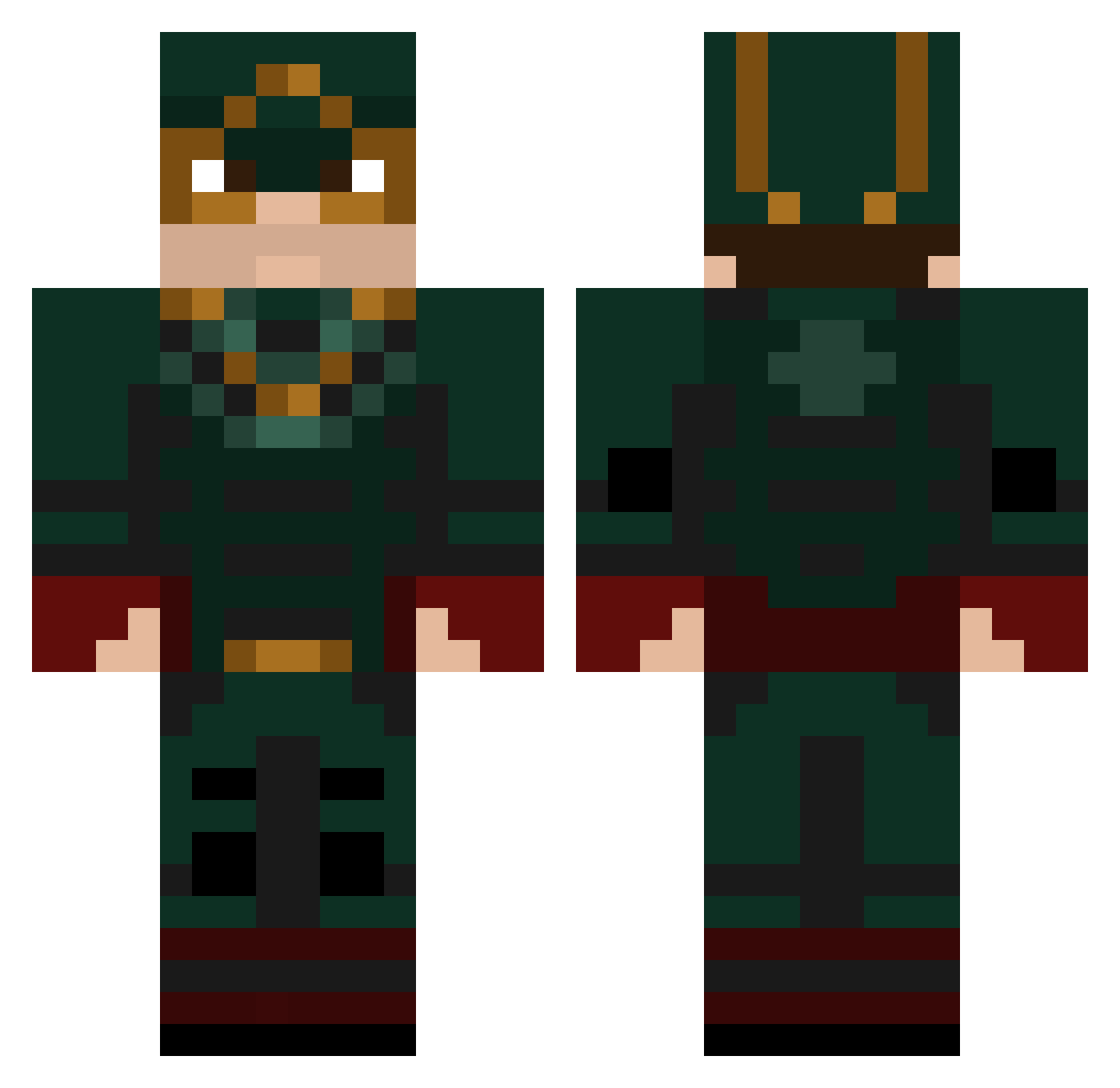Marius110 Minecraft skin, front and back view