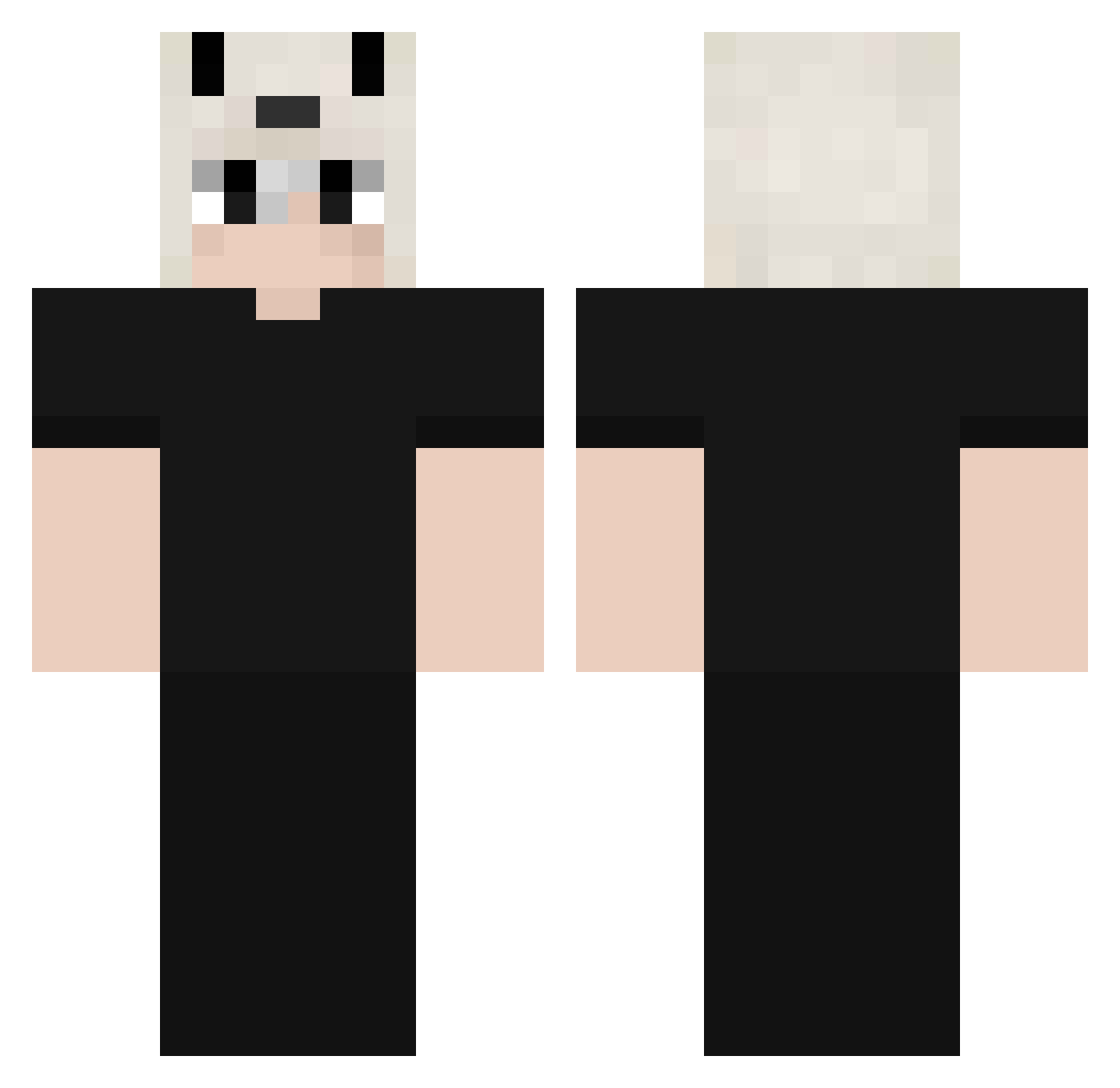 lllxSilkyxlll Minecraft skin, front and back view