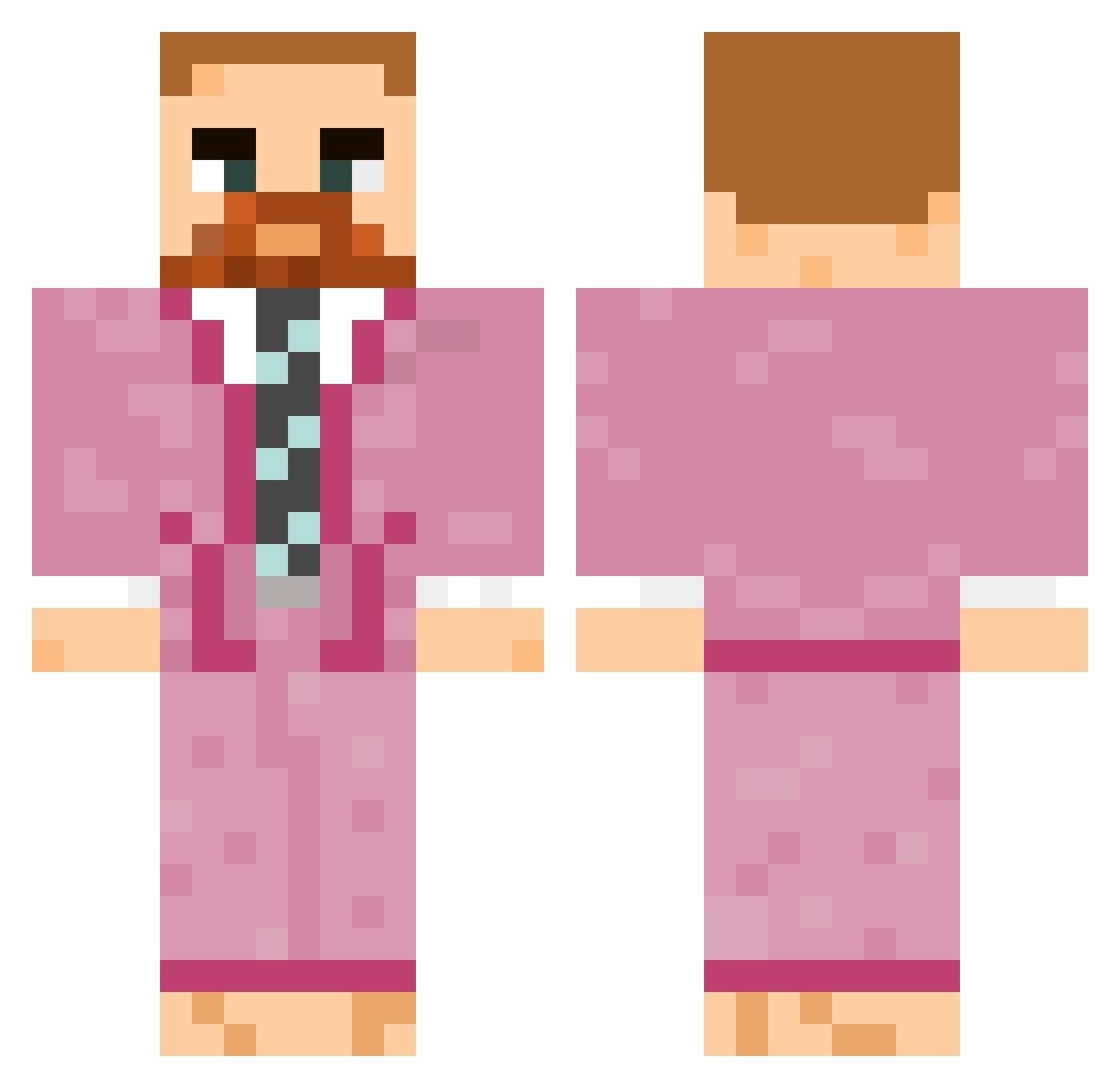 Tschaikob Minecraft skin, front and back view