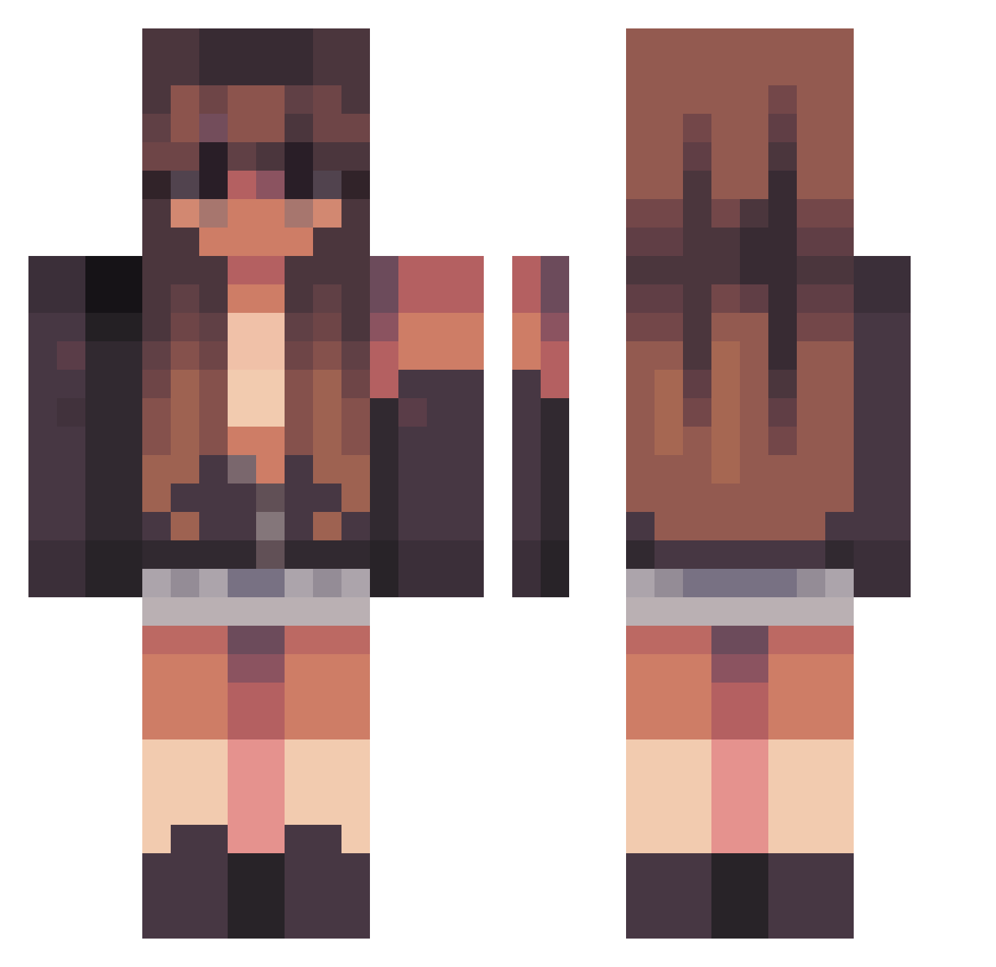 slzfrenchie Minecraft skin, front and back view