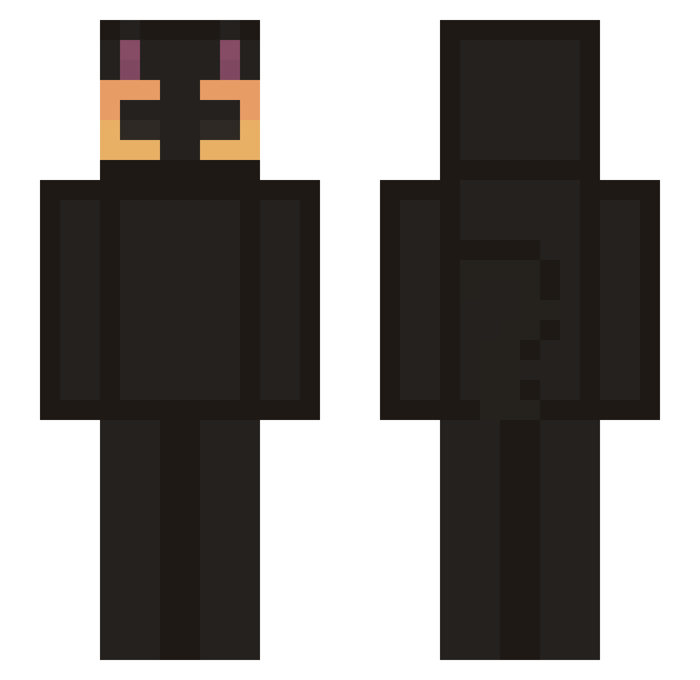 Cauliflower212 Minecraft skin, front and back view