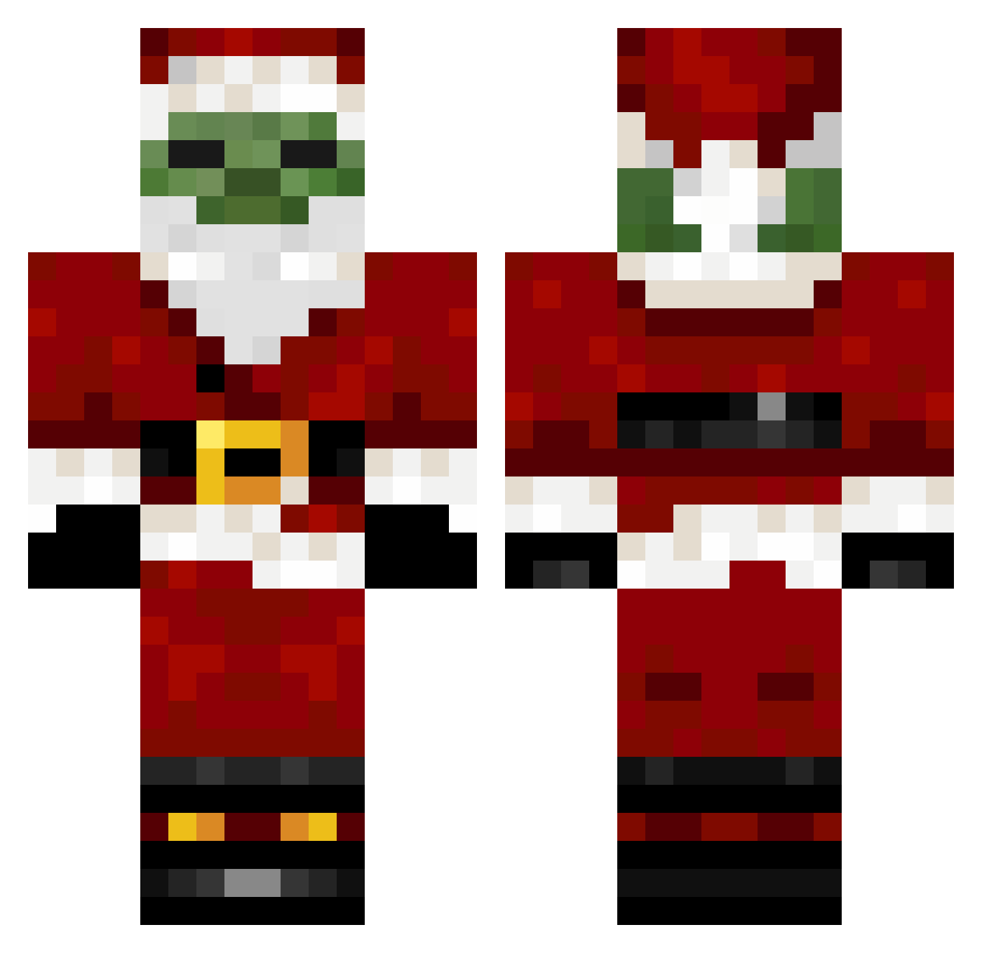 zZombieAsesinoxD Minecraft skin, front and back view