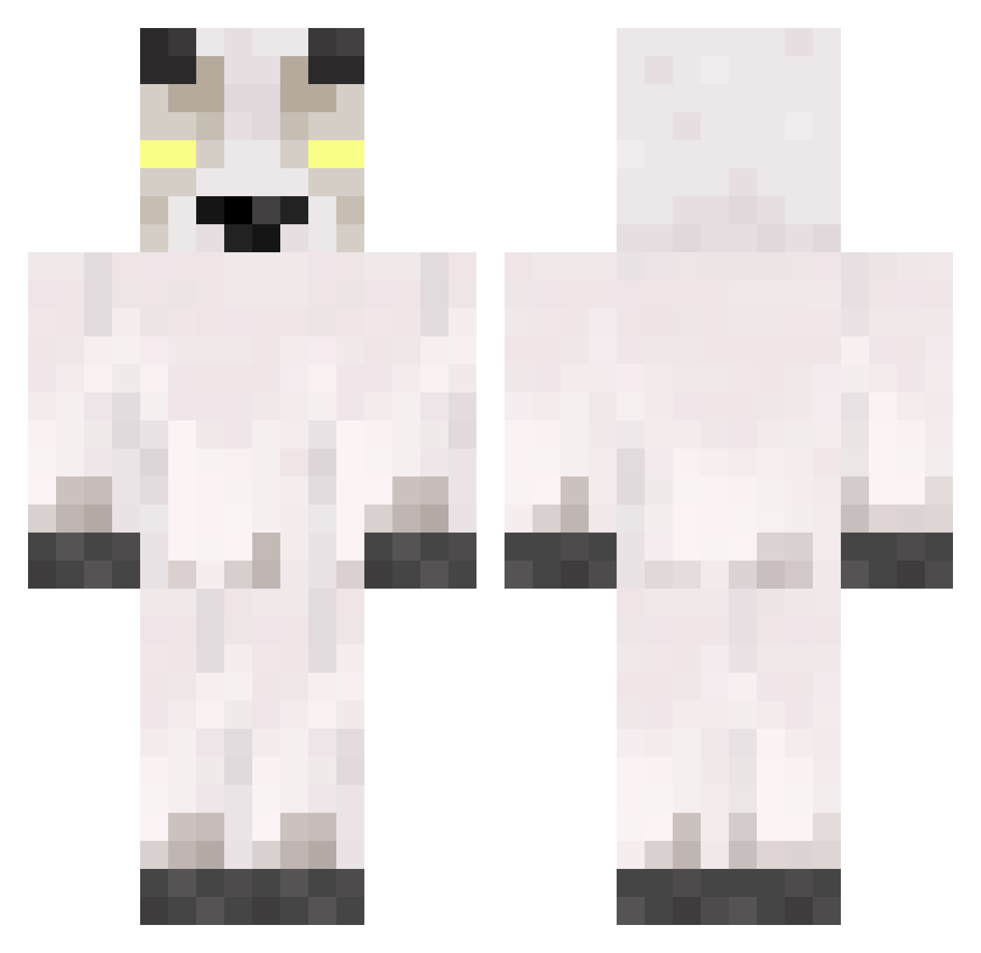 AlfredtWolverine Minecraft skin, front and back view