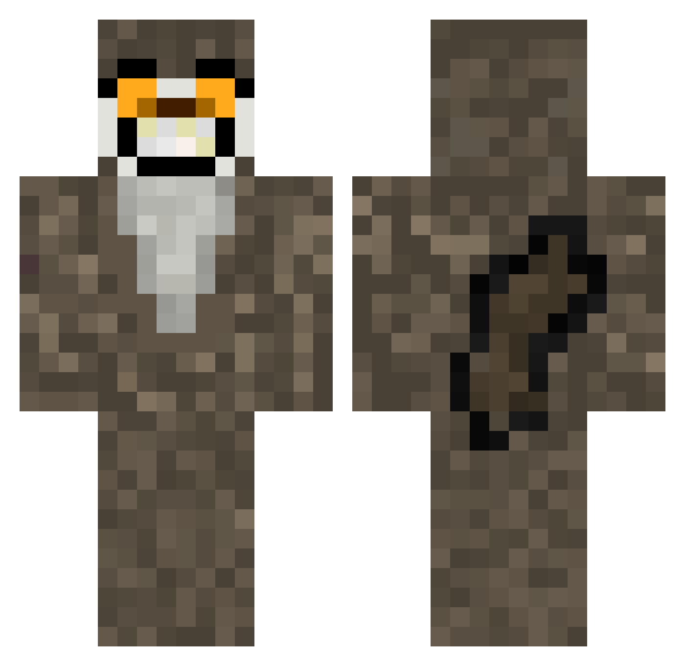 FelVes23 Minecraft skin, front and back view