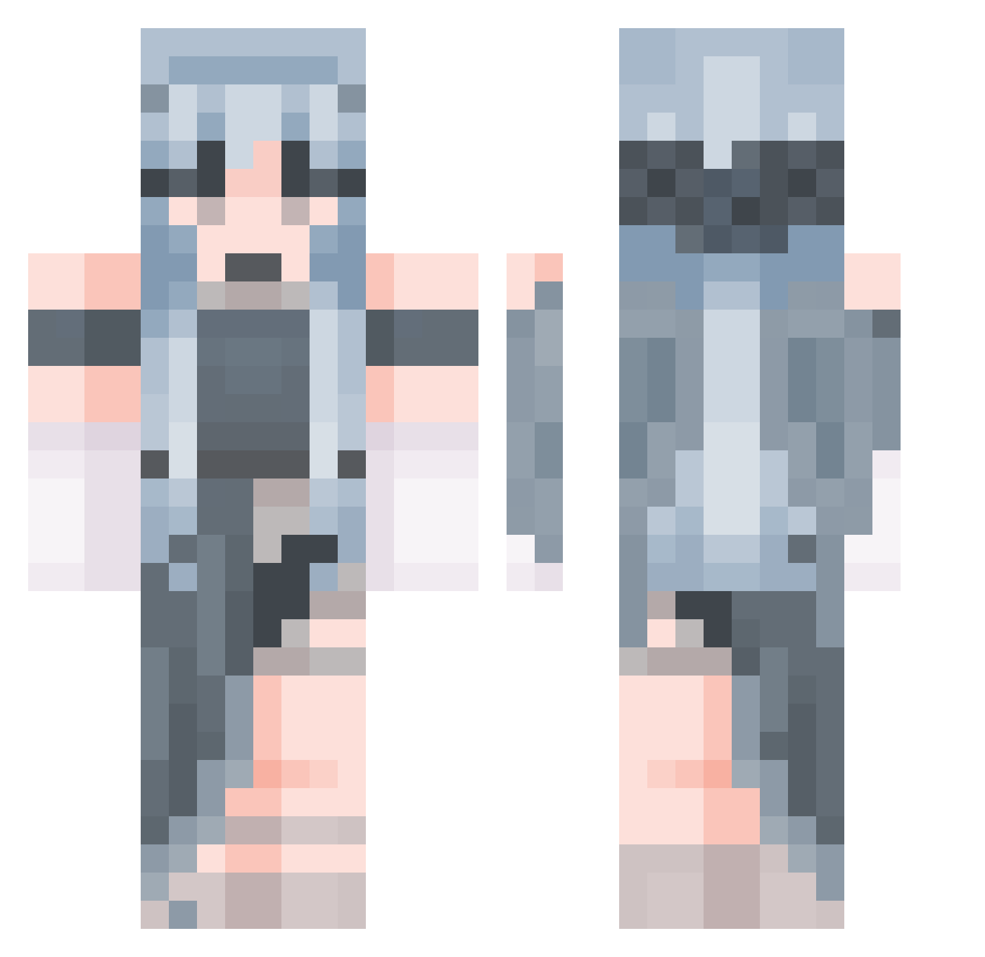 RozytheCat Minecraft skin, front and back view